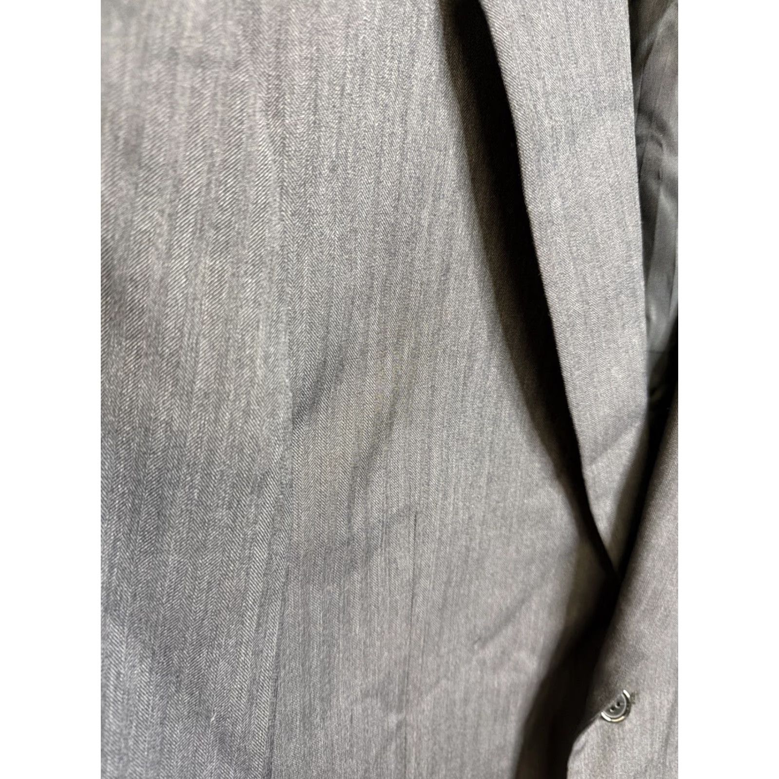 Jos. A. Bank Jos A Bank Reserve Blazer Mens Wool 100% Gray Striped 44 Regular Two-Button Notch Lapel Business Formal Wedding Vintage No Size 44R - 2 Thumbnail