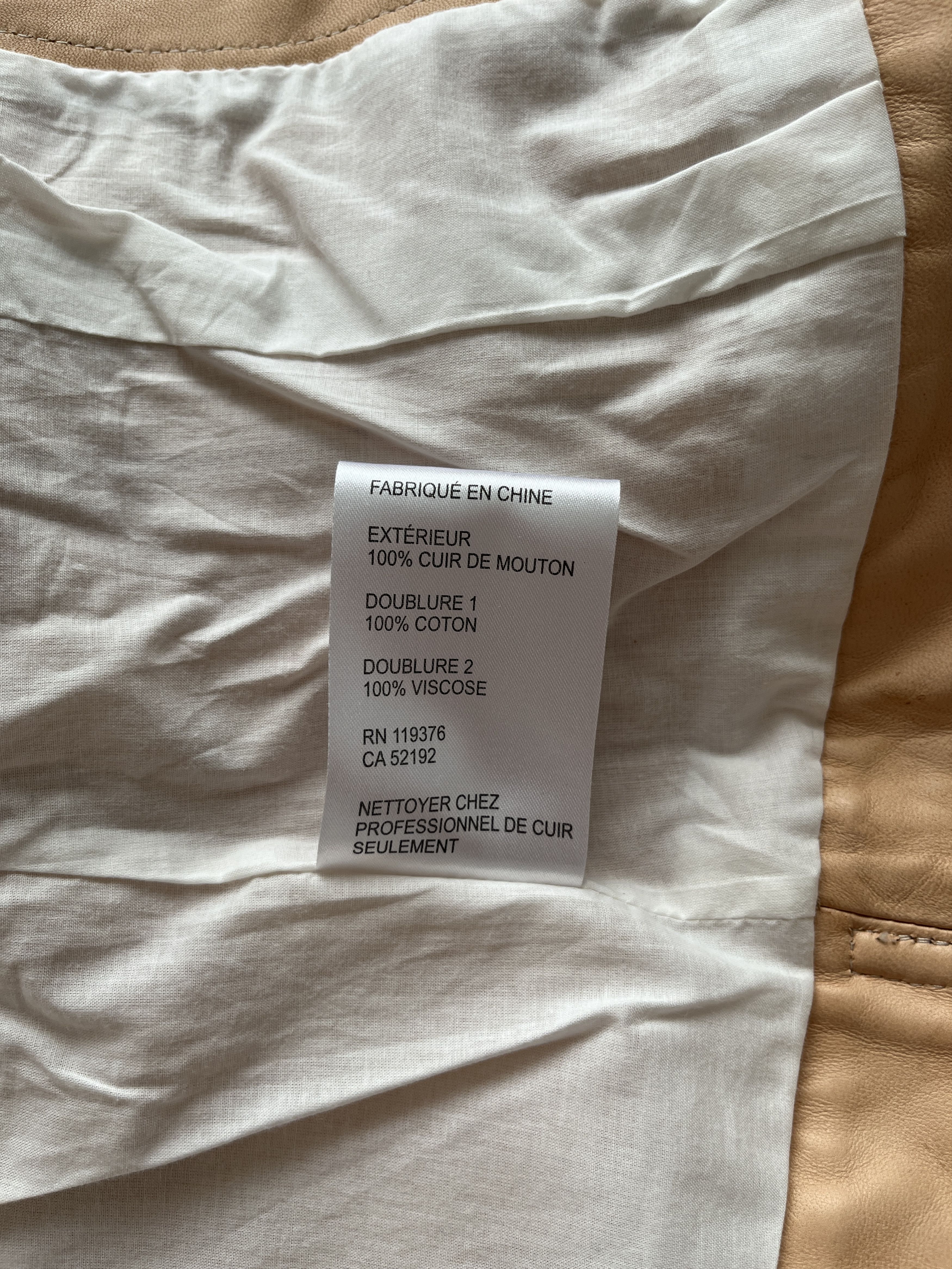Helmut Lang ⚡️QUICK SALE⚡️Helmut Lang Beige Leather Trucker Jacket Size S / US 4 / IT 40 - 6 Thumbnail