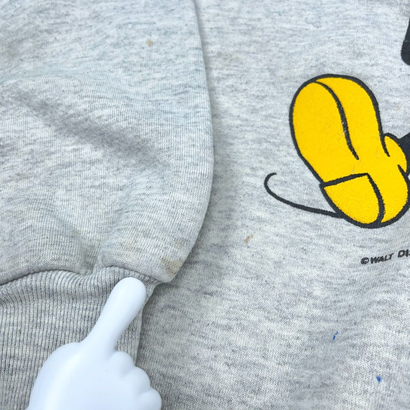 Jerzees VINTAGE Disney Sweatshirt Men Large Gray Crew Neck Sweater USA 80s 90s Mickey Size US XL / EU 56 / 4 - 7 Thumbnail