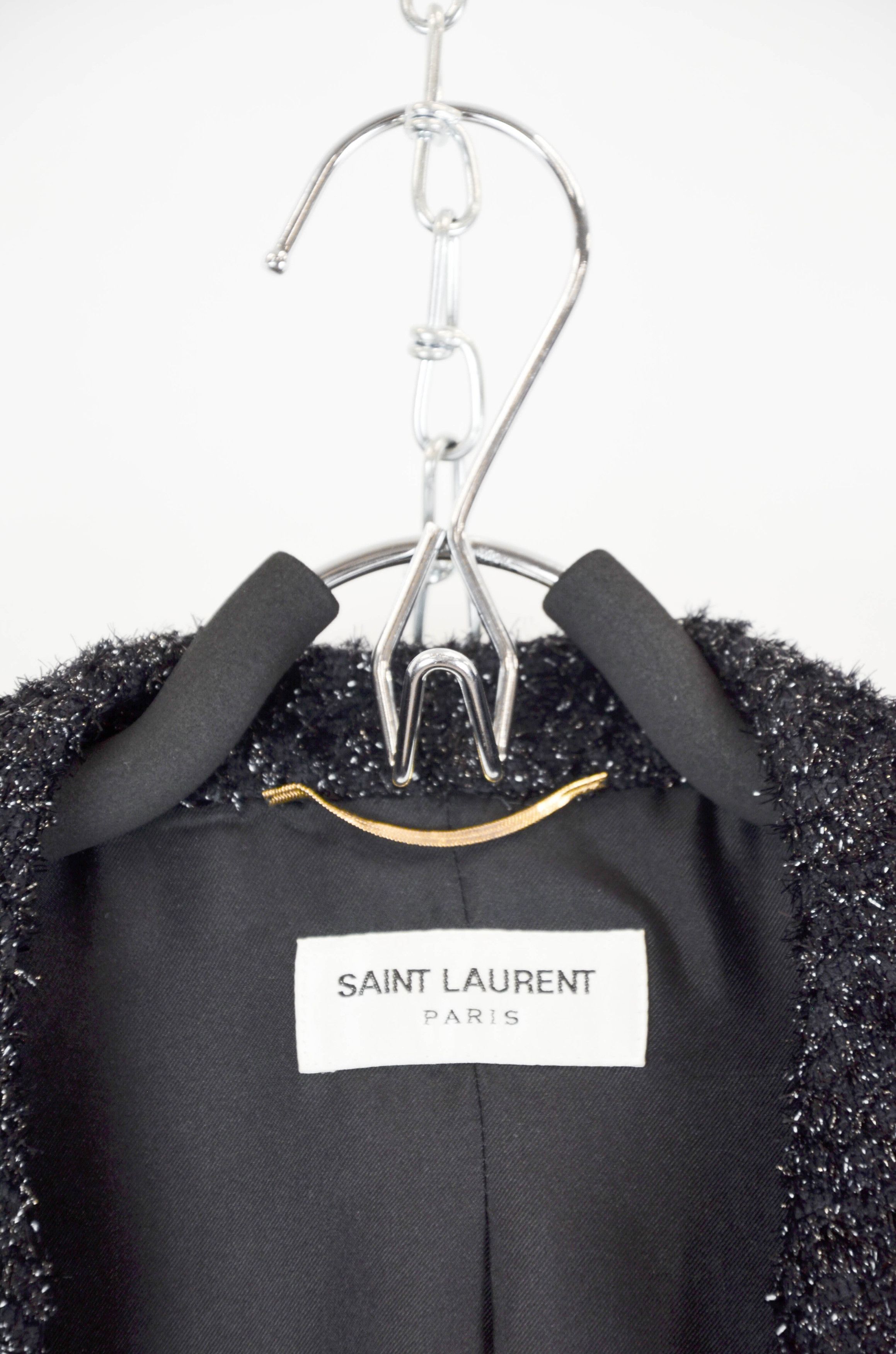 Saint Laurent Paris Saint Laurent Paris Black Sparkle Tuxedo Blazer – Size 46 Size 46R - 10 Thumbnail