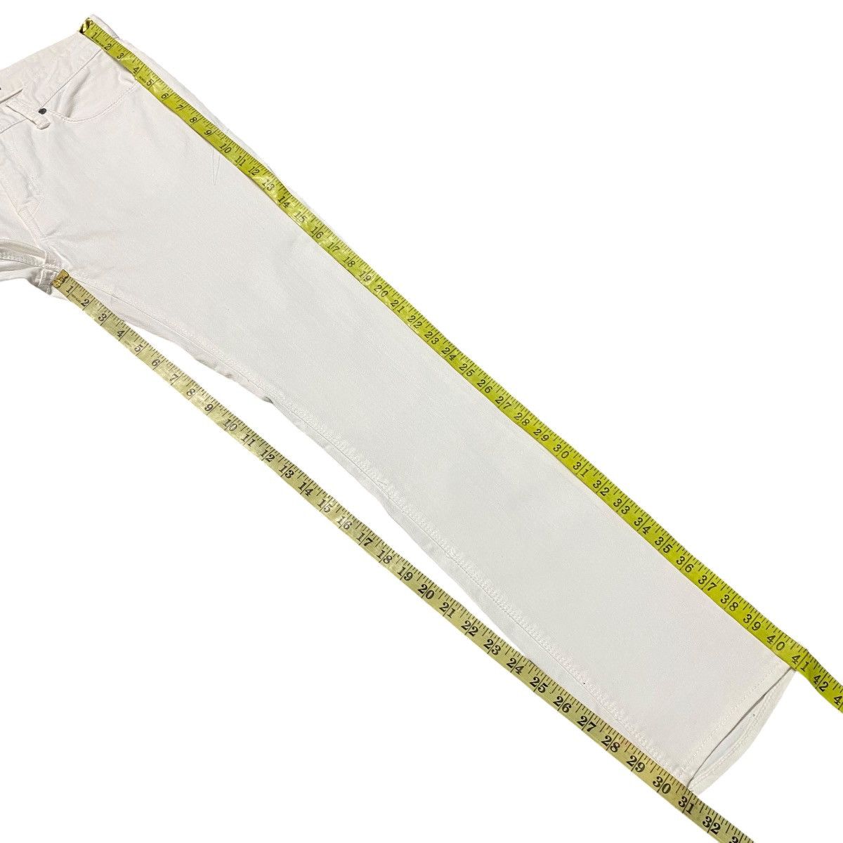 GOSTAR DE FUGA FUGA JAPAN White Denim Low Flare Jeans Size US 30 / EU 46 - 17 Thumbnail