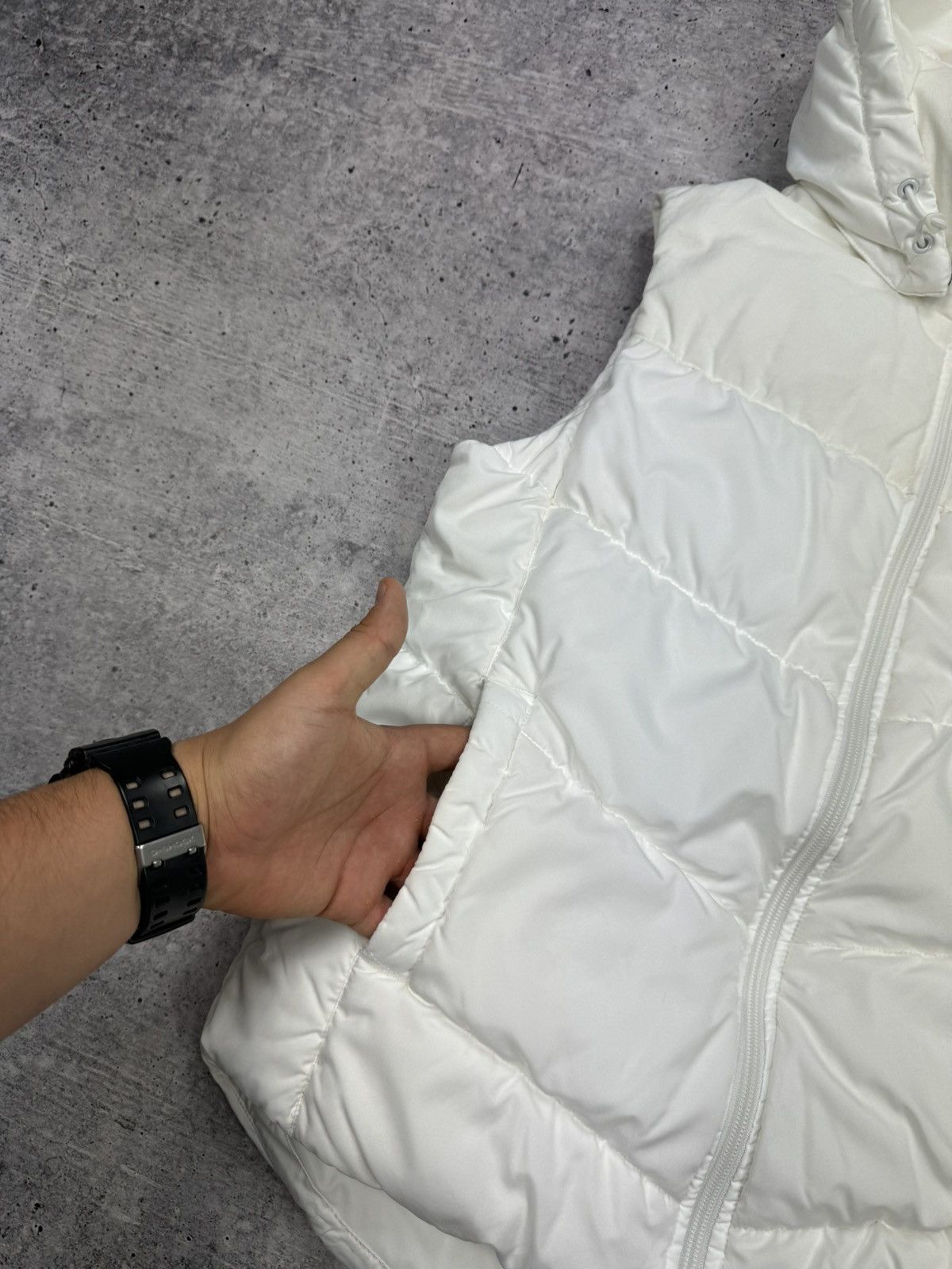 Nike × Vintage Vintage Nike Swoosh 90’s Y2K Style White Hooded Puffer Vest Size M / US 6-8 / IT 42-44 - 6 Thumbnail