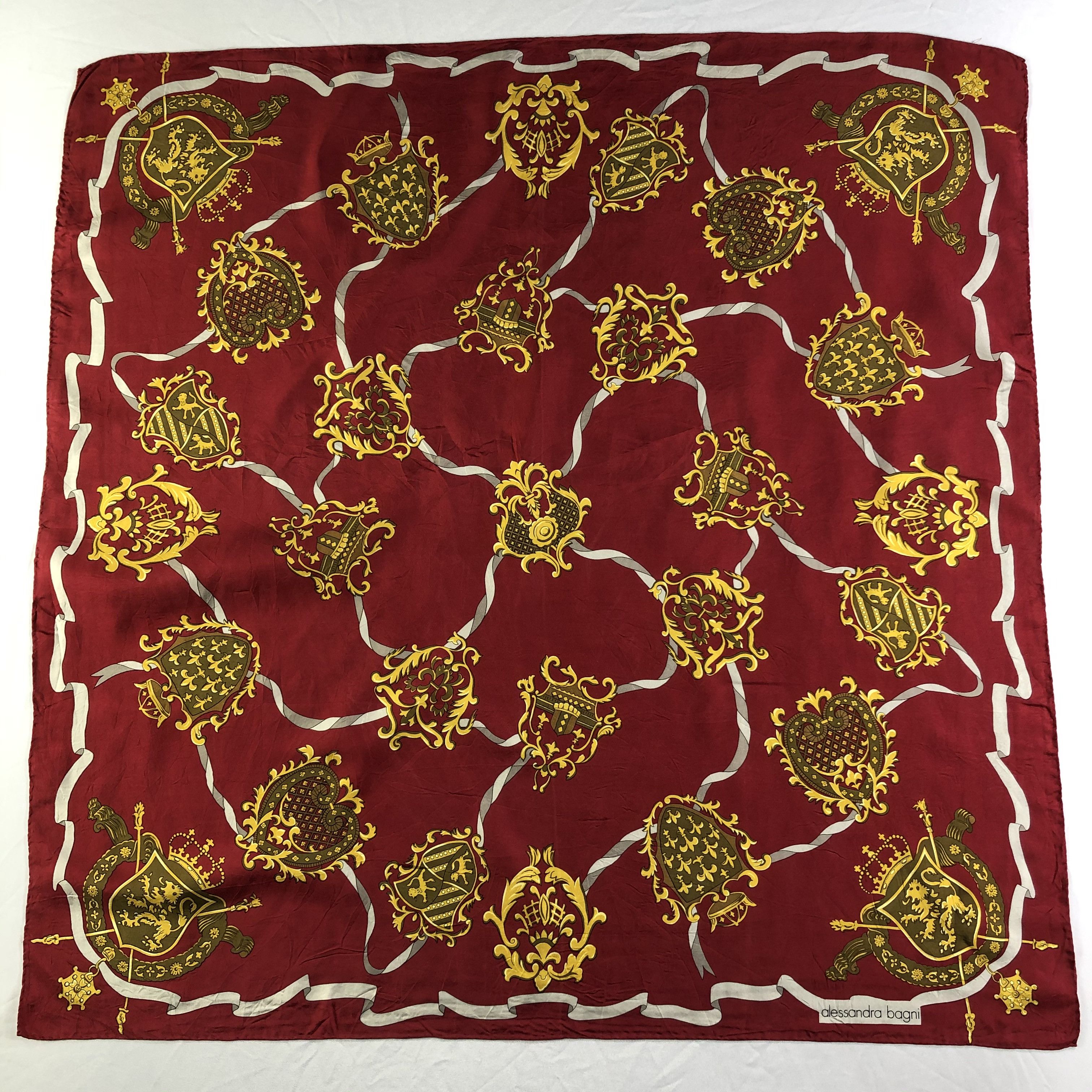 Vintage Vintage Alessandra Bagni Silk Scarf Size ONE SIZE - 2 Thumbnail