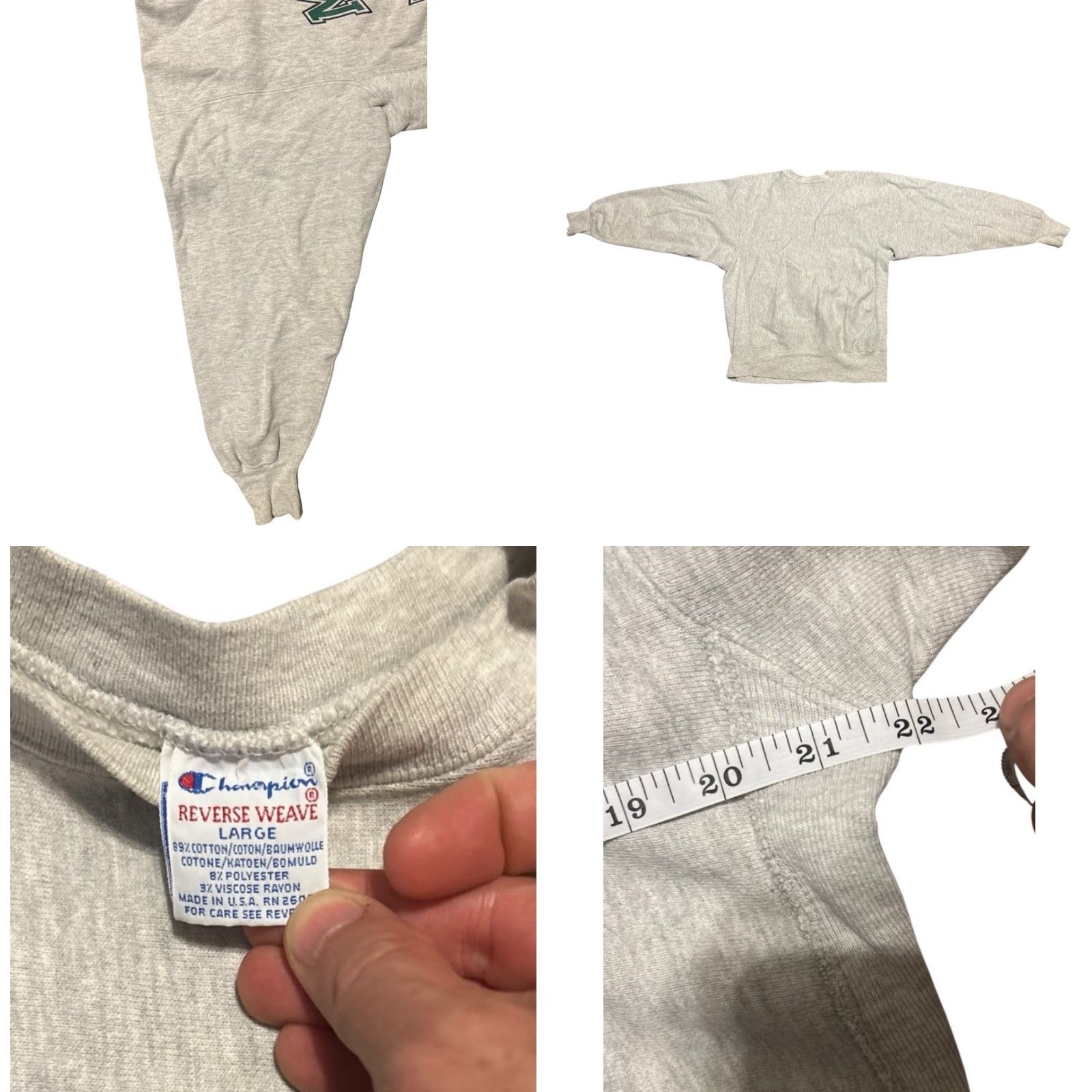 Vintage Champion Reverse Weave Sweatshirt Men Large Gray College