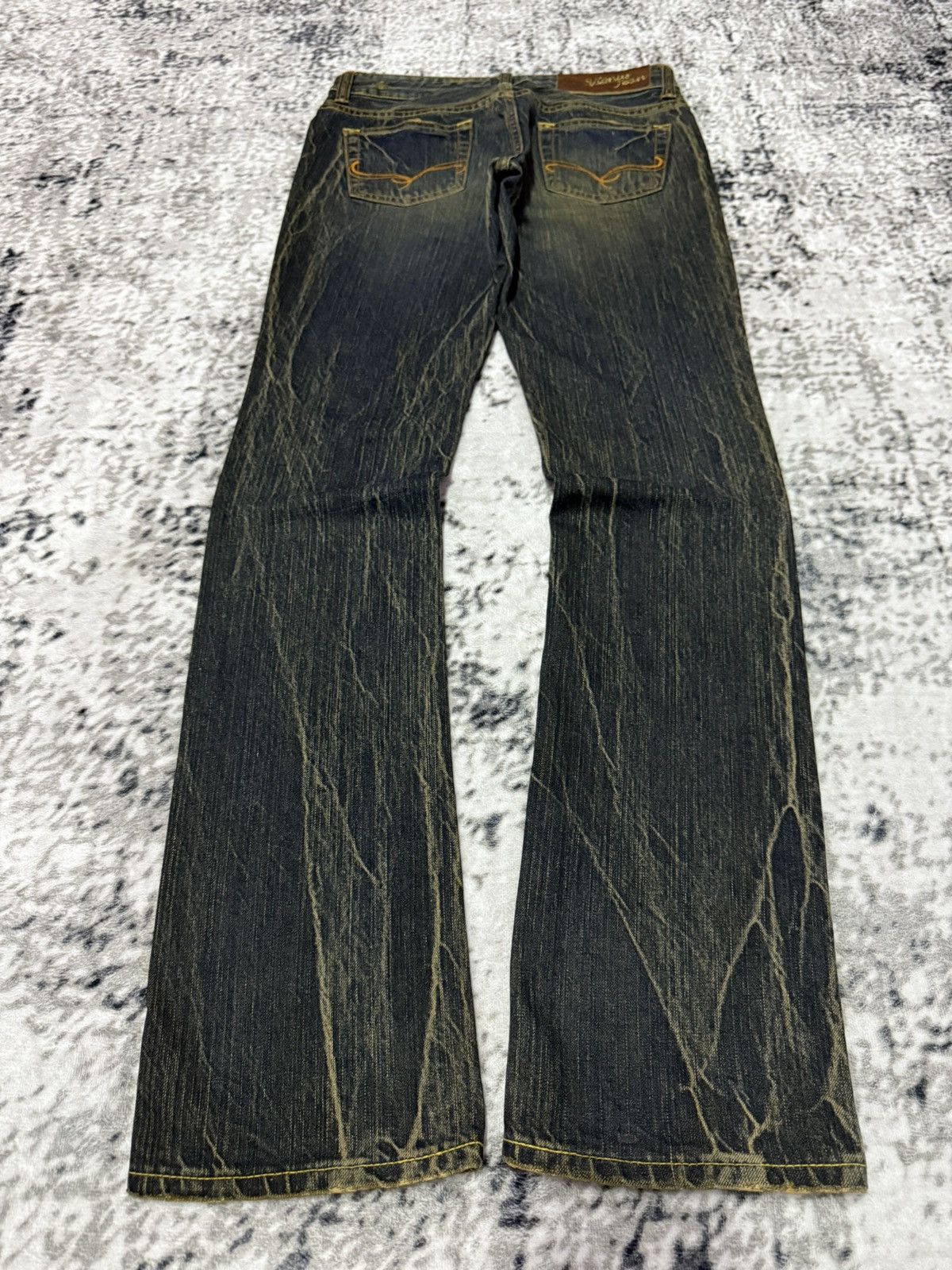 Junya Watanabe Vintage Edwin Venus Mud Wash Studded Flare Jeans Low Rise Size US 28 / EU 44 - 2 Thumbnail