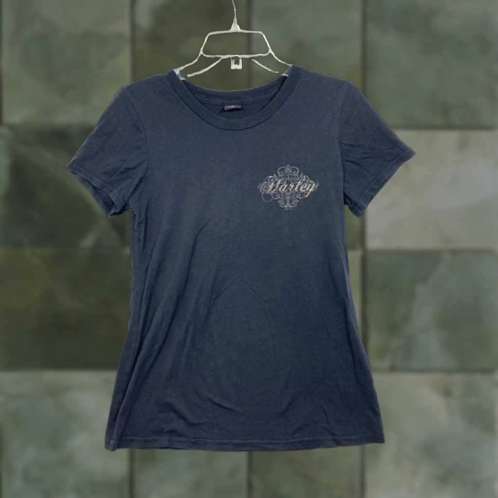 Harley Davidson Harley-Davidson Shirt Womens L Black Statesville NC Crown Women T-Shirt Graphic Logo Vintage: No Size L / US 10 / IT 46 - 1 Thumbnail