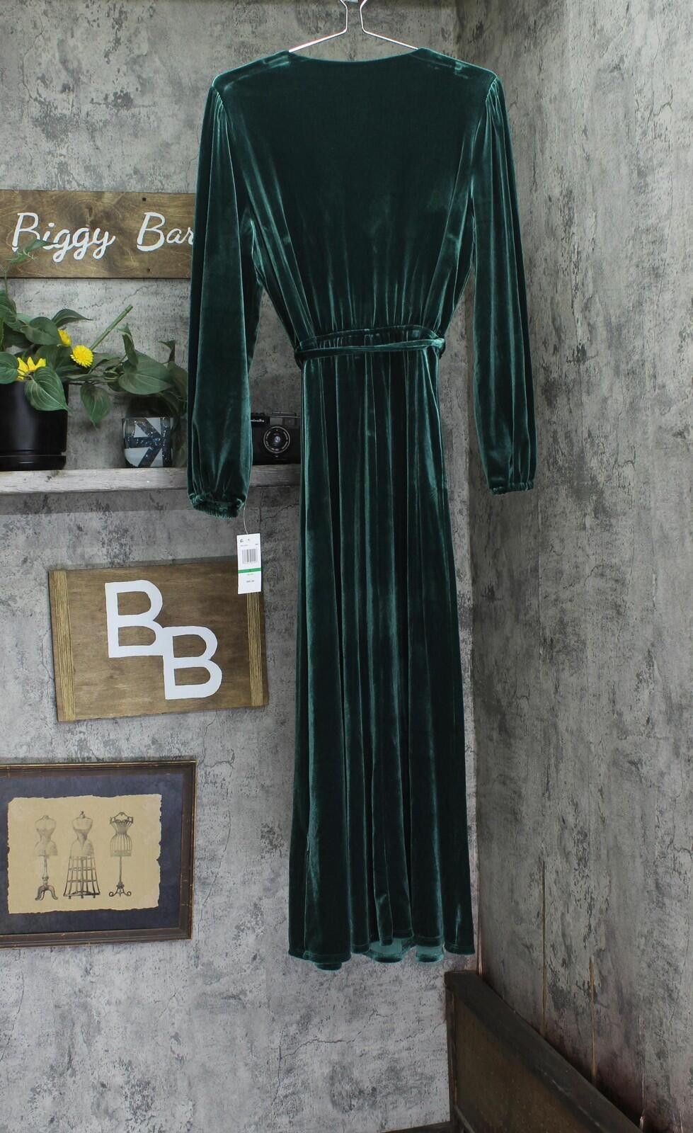 Other Nwt Msk Waist Stretch Velvet Shift Dress Emerald Green L Size L / US 10 / IT 46 - 2 Thumbnail