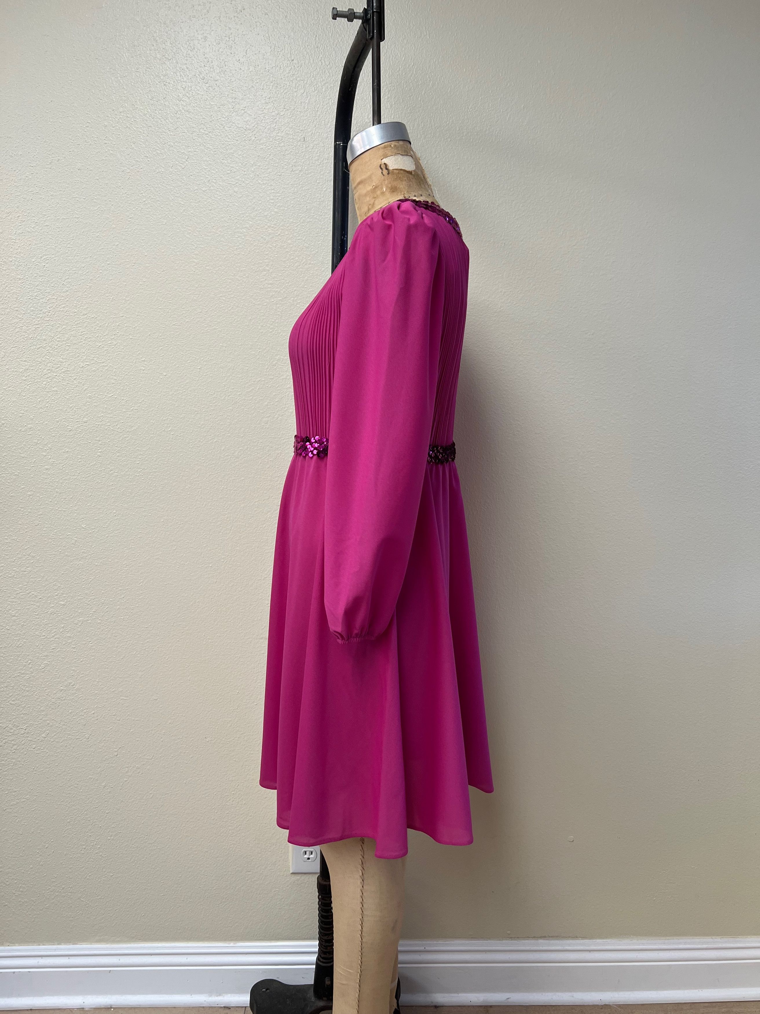 Other EUC Vintage 70s Boston Maid Sequined Long Sleeve Dress Med Size M / US 6-8 / IT 42-44 - 4 Thumbnail