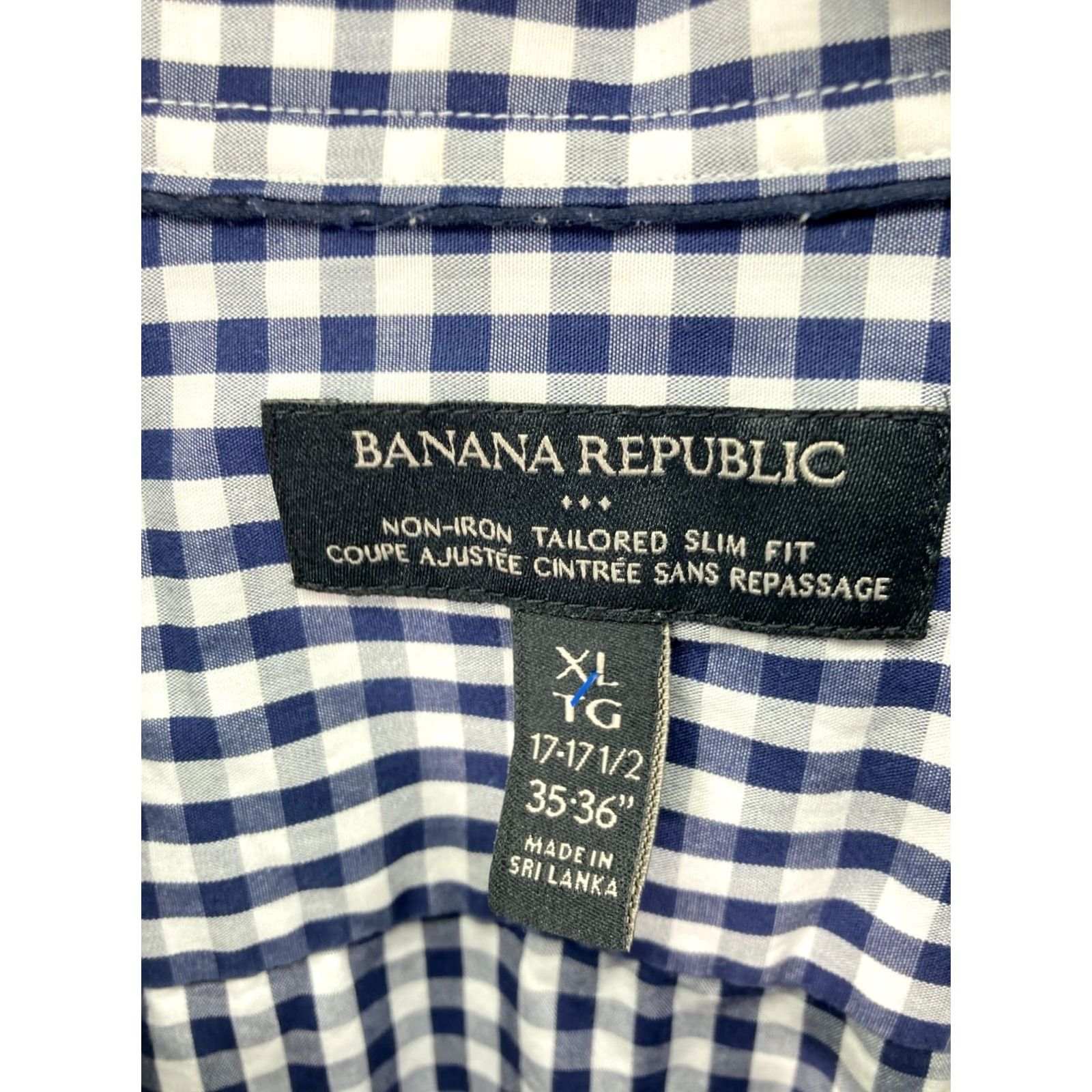 Banana Republic VINTAGE Banana Republic Button Up Shirt XL Mens Blue White Non Iron Tailored Slim Fit Size US XL / EU 56 / 4 - 6 Thumbnail