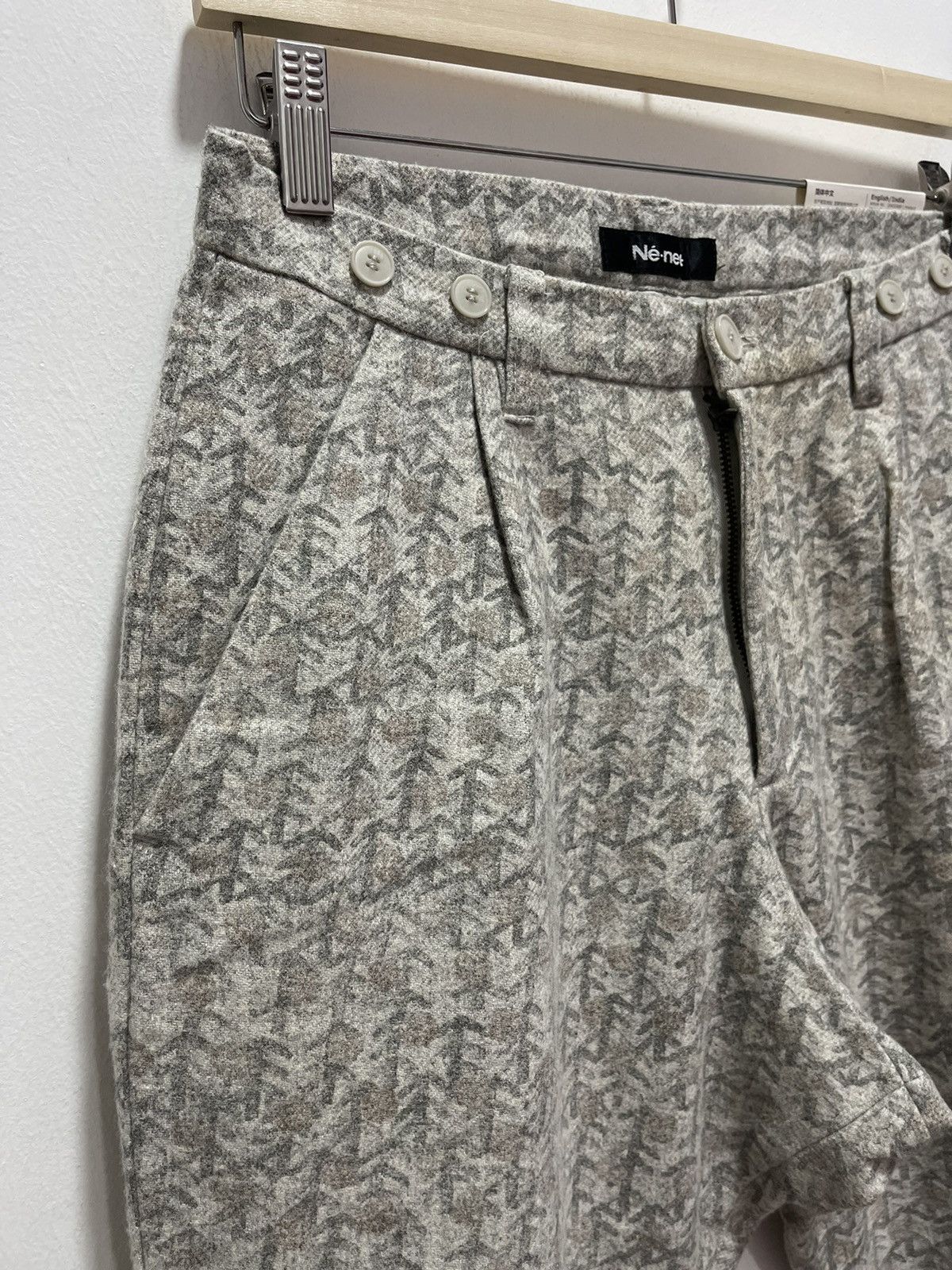 Designer × Issey Miyake × Ne-Net DESIGNER NE-NET CROPPED WOOL PANT Size 28" / US 6 / IT 42 - 3 Thumbnail