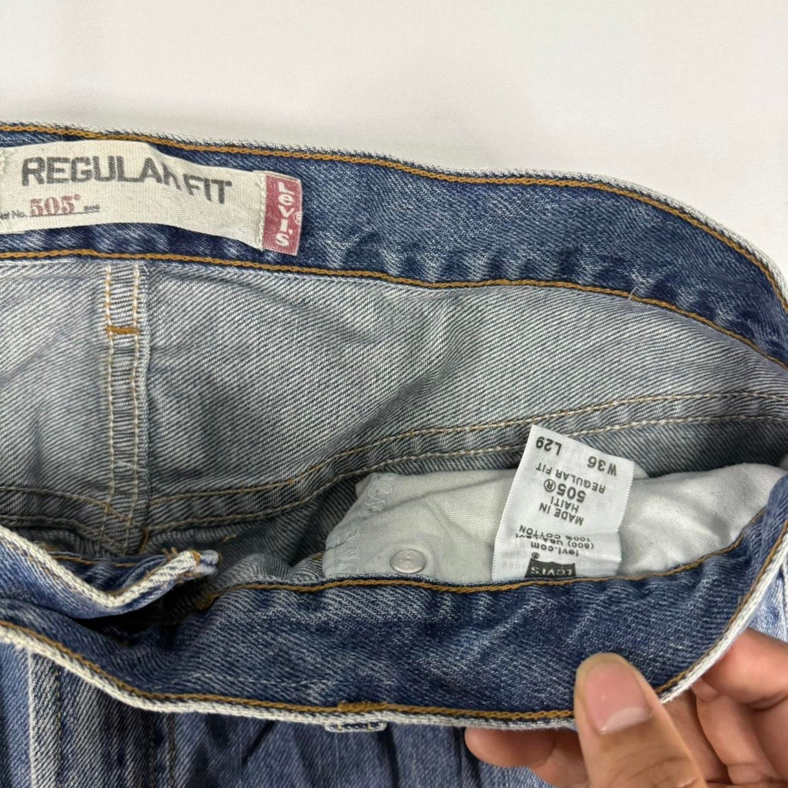 Levi's Levi’s 505 Regular Fit Straight Leg Blue Jeans Size 36x29 Size US 36 / EU 52 - 3 Thumbnail