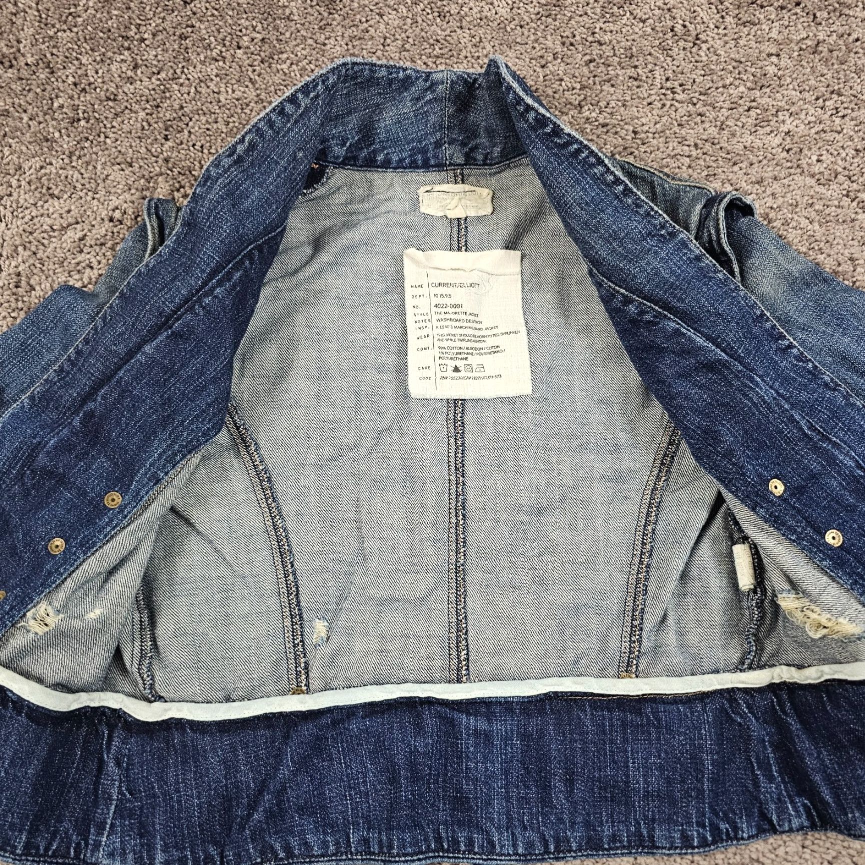 Vintage VINTAGE Current/Elliott Denim Jacket Womens Small Blue 90s Casual Pockets United States Size XS / US 0-2 / IT 36-38 - 5 Thumbnail