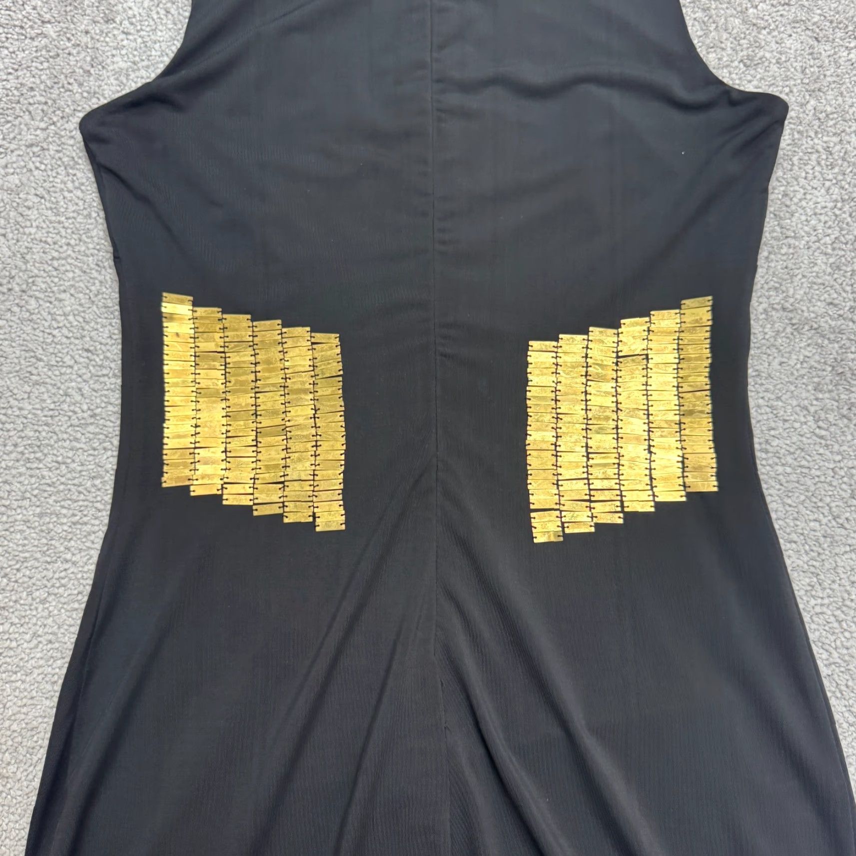Bebe VINTAGE BeBe Embellished Gold Geometric Bodycon Dress Womens XS Black Sleeveless Stretch Size XS / US 0-2 / IT 36-38 - 3 Thumbnail