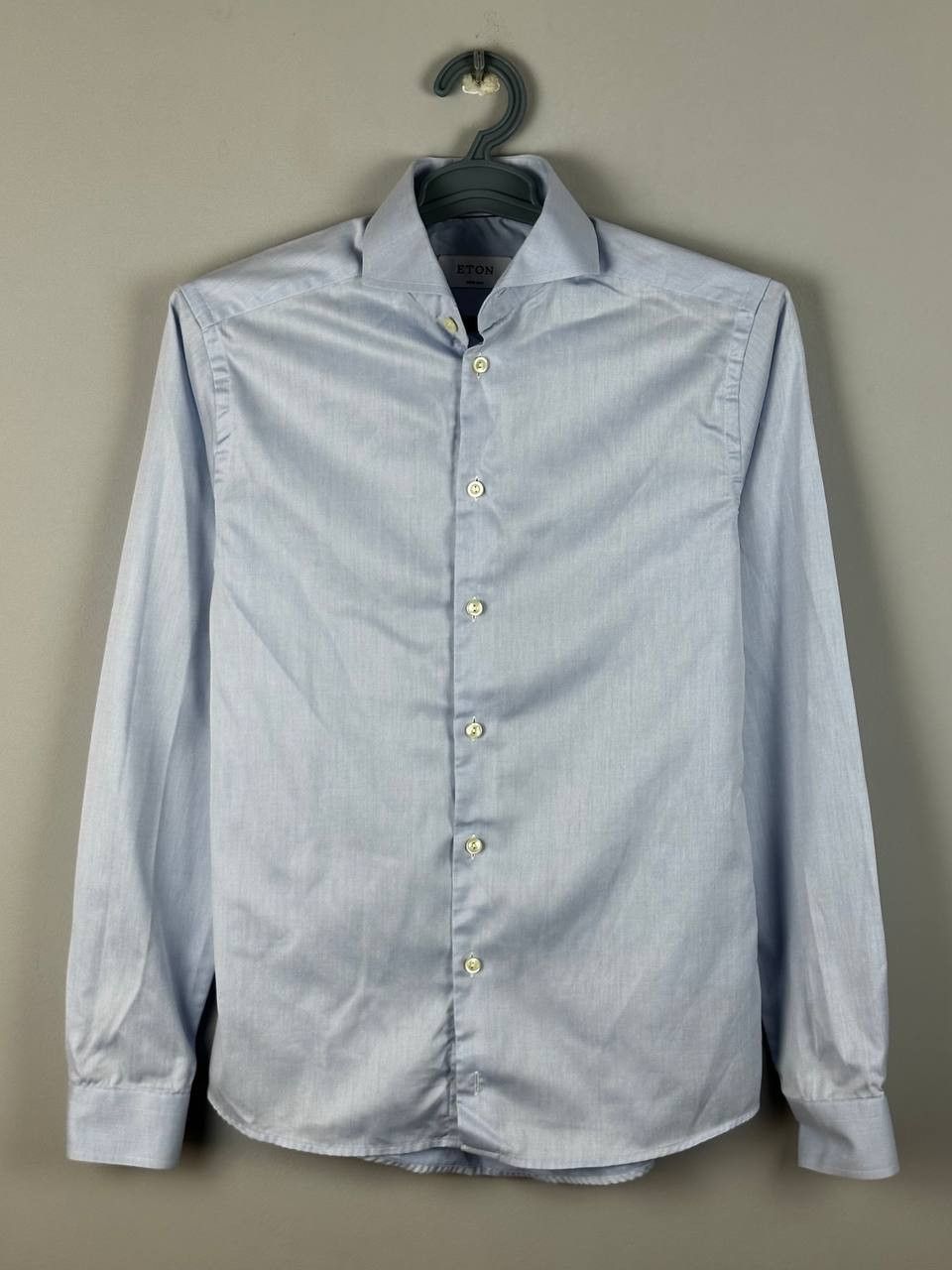 Eton Eton Luxury Blue Cotton Shirt Slim Fit Size US S / EU 44-46 / 1 - 1 Thumbnail