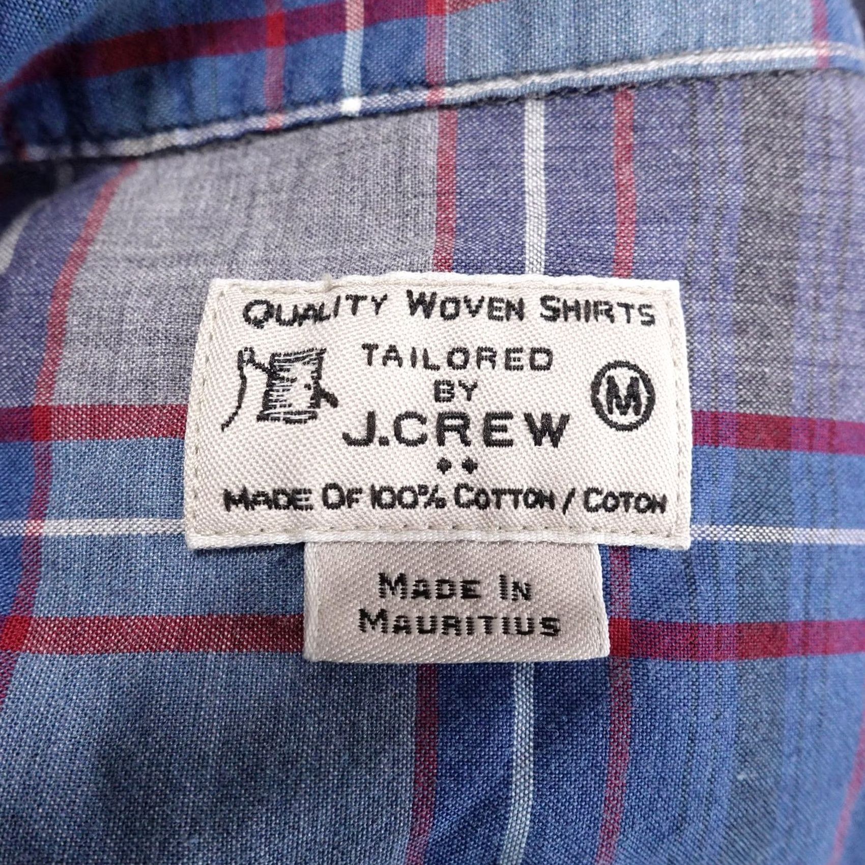 J.Crew J.CREW Shirt Mens Medium Blue Gray Plaid Button-Down Tailored Cotton Size US M / EU 48-50 / 2 - 6 Thumbnail
