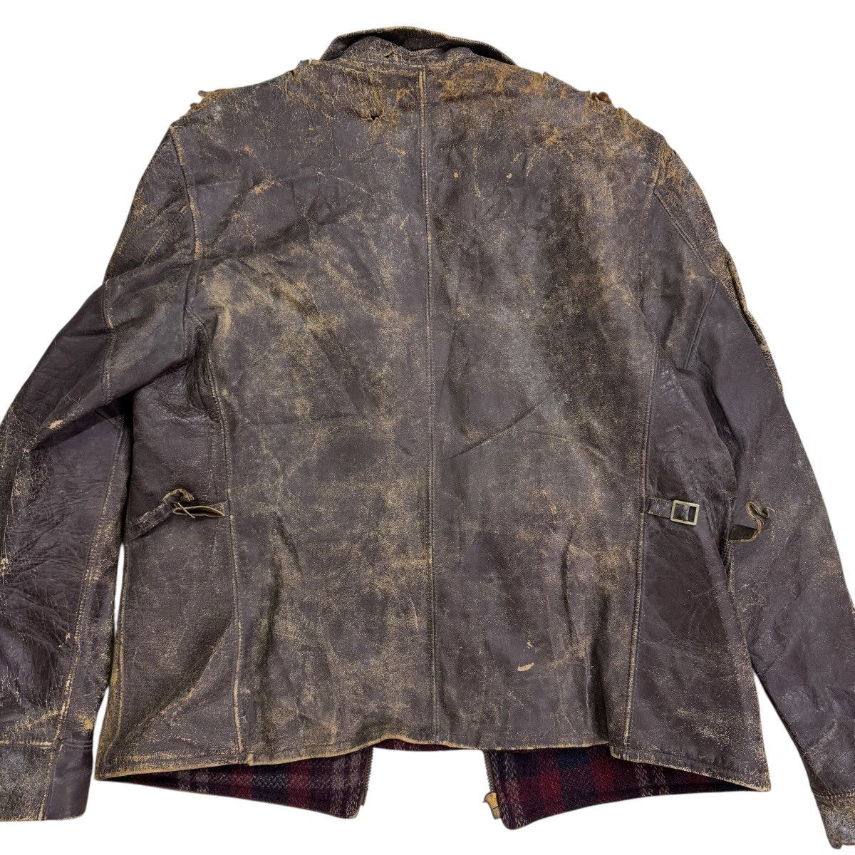 Vintage 🔥 30s LEVY BROS MONARCH HORSEHIDE PLAID LINER LEATHER JACKET Size US L / EU 52-54 / 3 - 13 Thumbnail