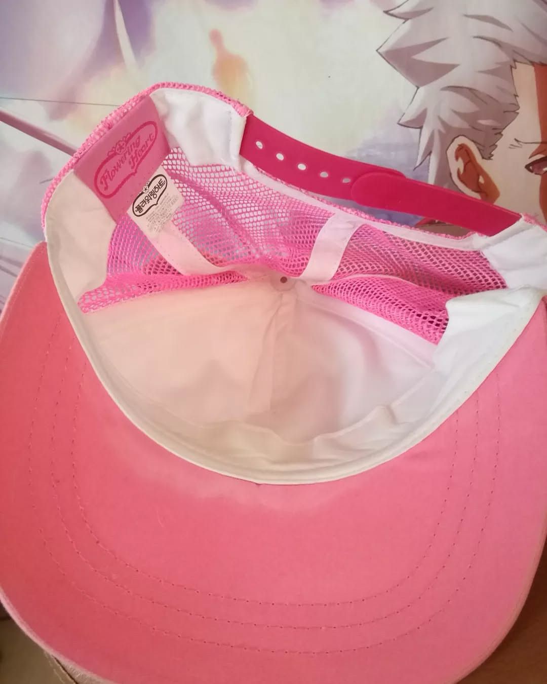 Beauty Beast Flowering Heart Pink Graphic Anime Cap Size ONE SIZE - 3 Thumbnail