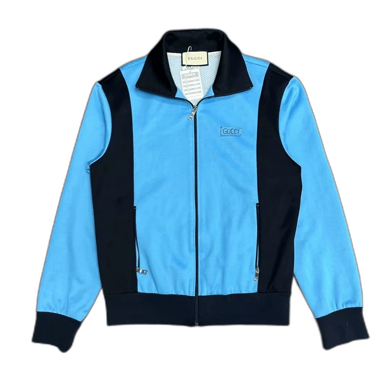 Gucci Blue Black Zip-Up Jacket