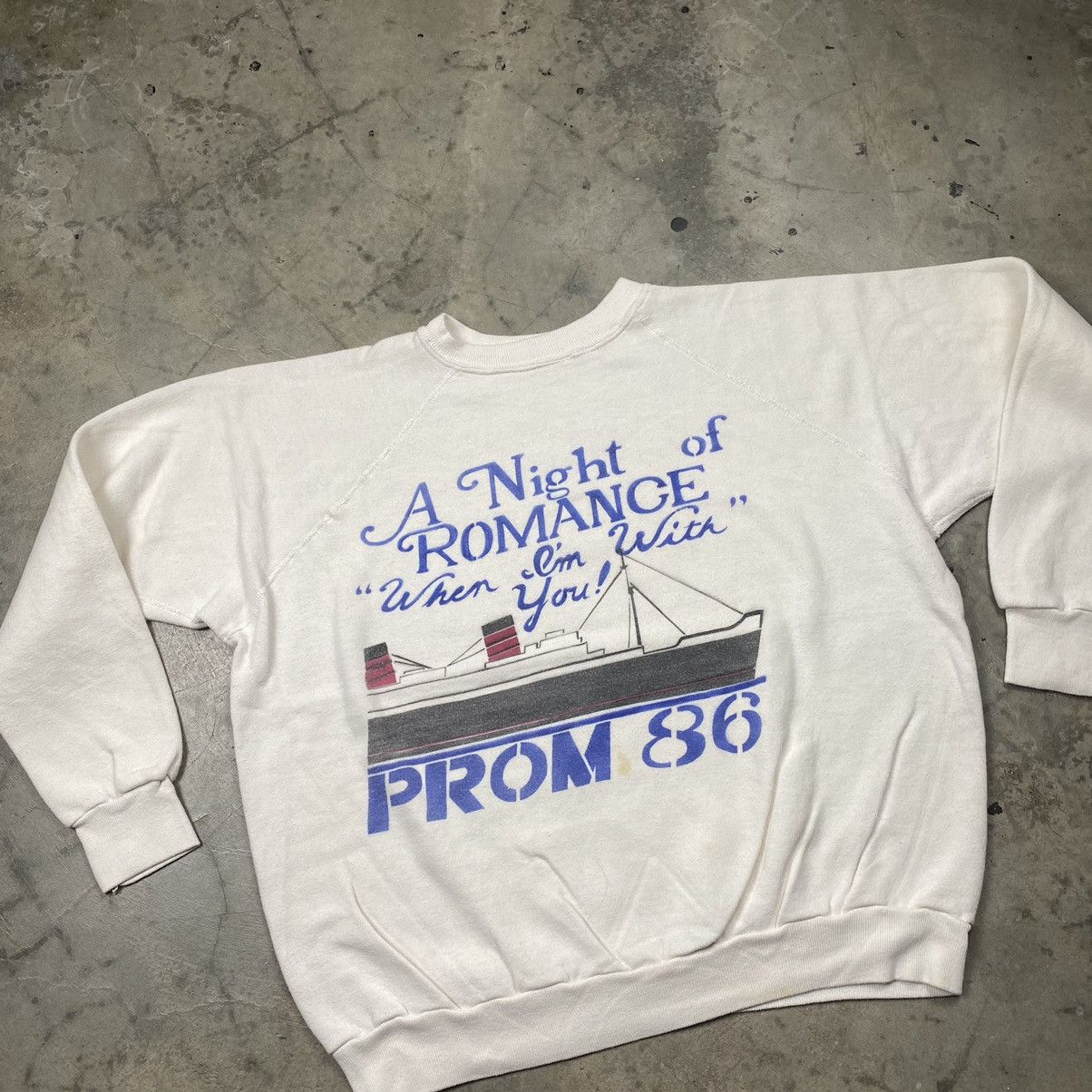 Vintage 80s 1986 A Night Of Romance Prom Boxy Crewneck Size US S / EU 44-46 / 1 - 2 Thumbnail