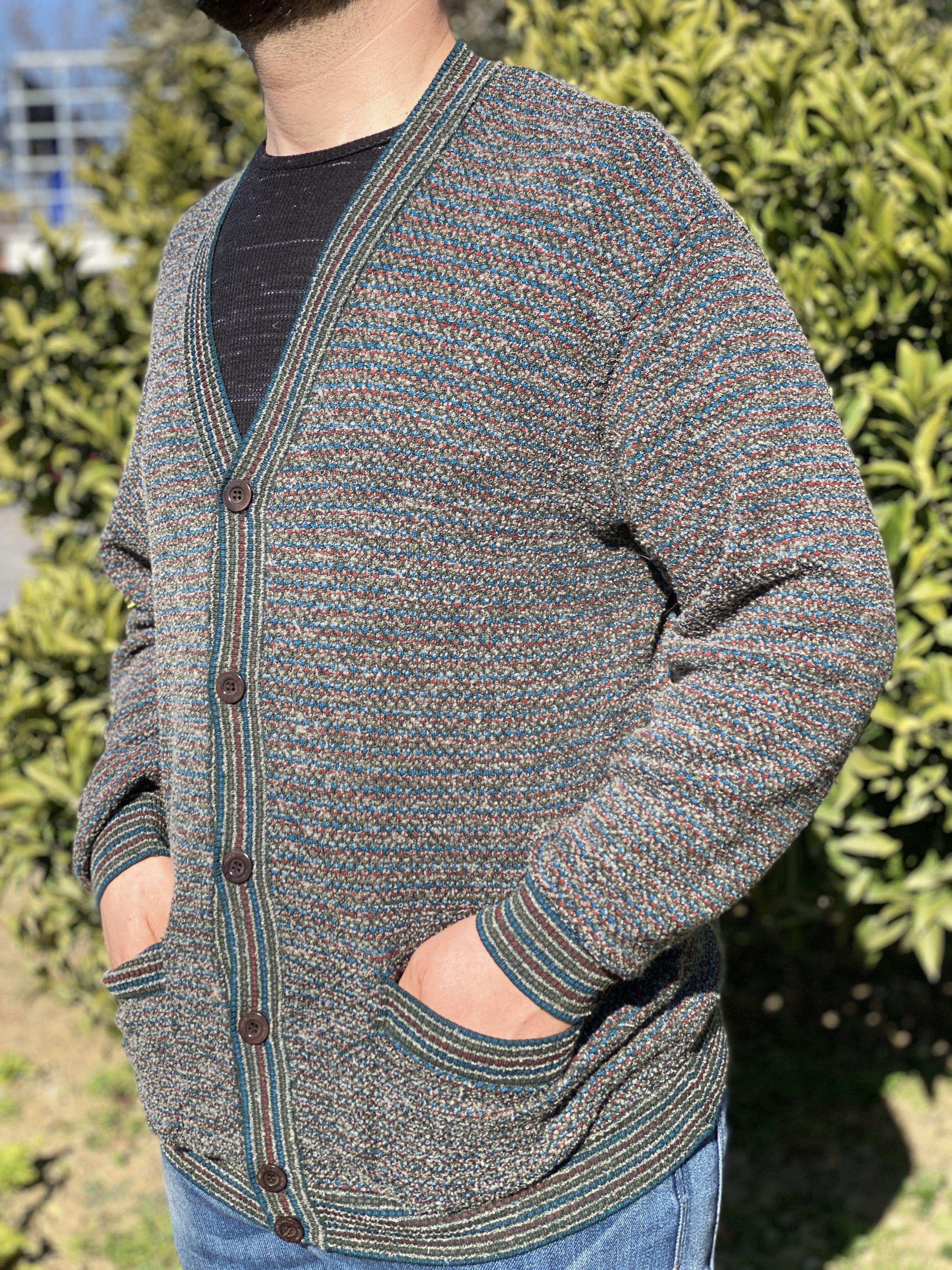 Missoni Uomo Cardigan Cosby Pullover Retro Size 2XL 56 58