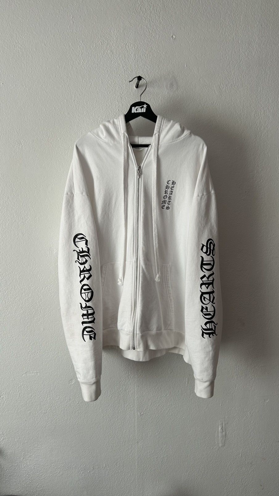 Chrome Hearts Chrome Hearts White Vertical Logo Zip Up Hoodie Size US XXL / EU 58 / 5 - 1 Thumbnail