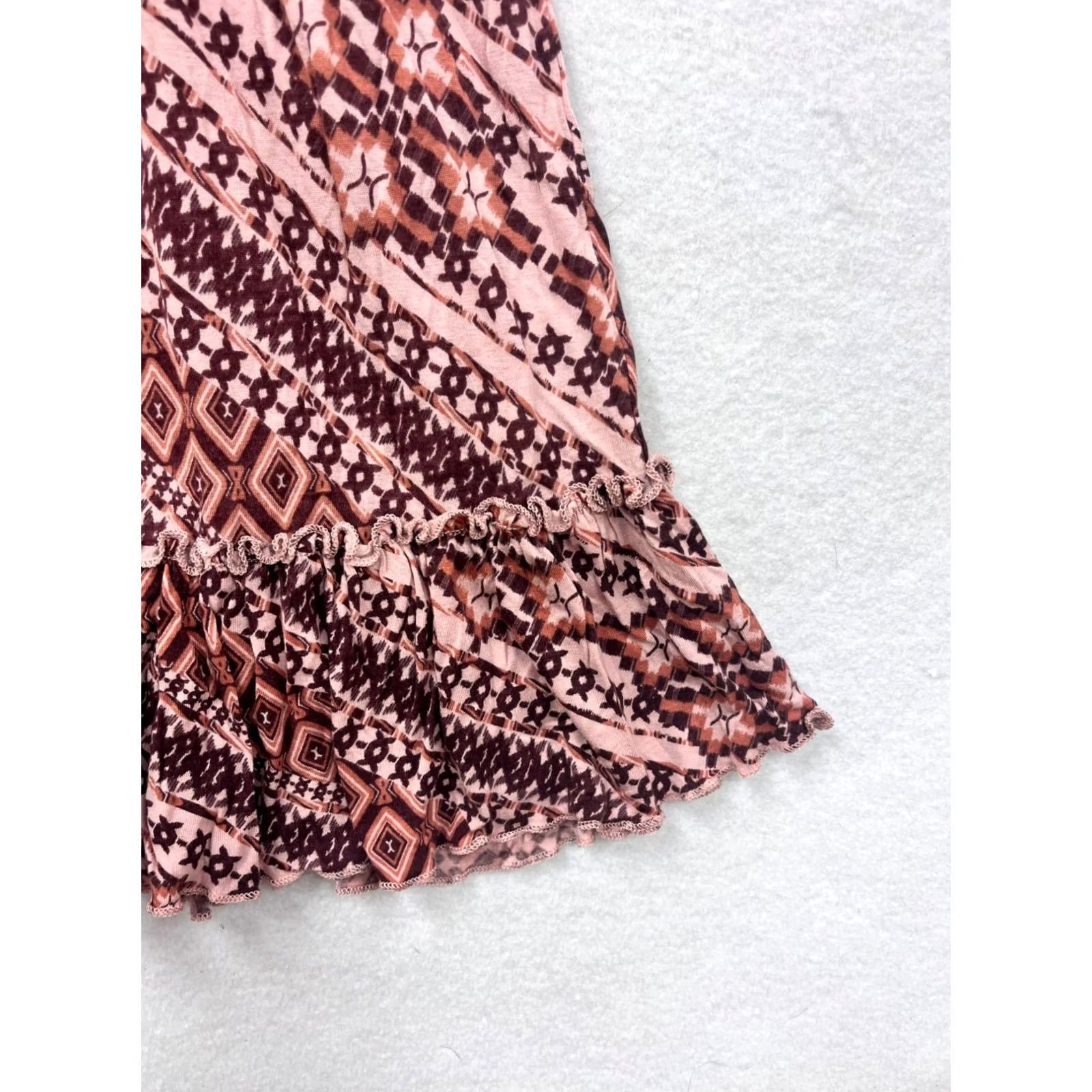 Guess Guess Womens Medium Pink Geometric Print Halter Dress With Ruffle Hem #6687 Size M / US 6-8 / IT 42-44 - 6 Thumbnail