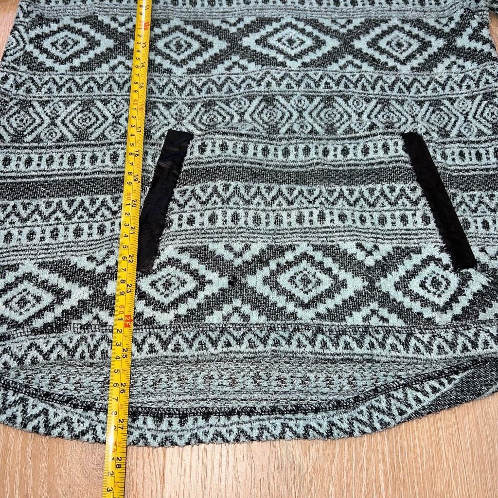 Other One World Cowl Neck Pattern Pullover Tunic Sweatshirt Turquo Size M / US 6-8 / IT 42-44 - 3 Thumbnail