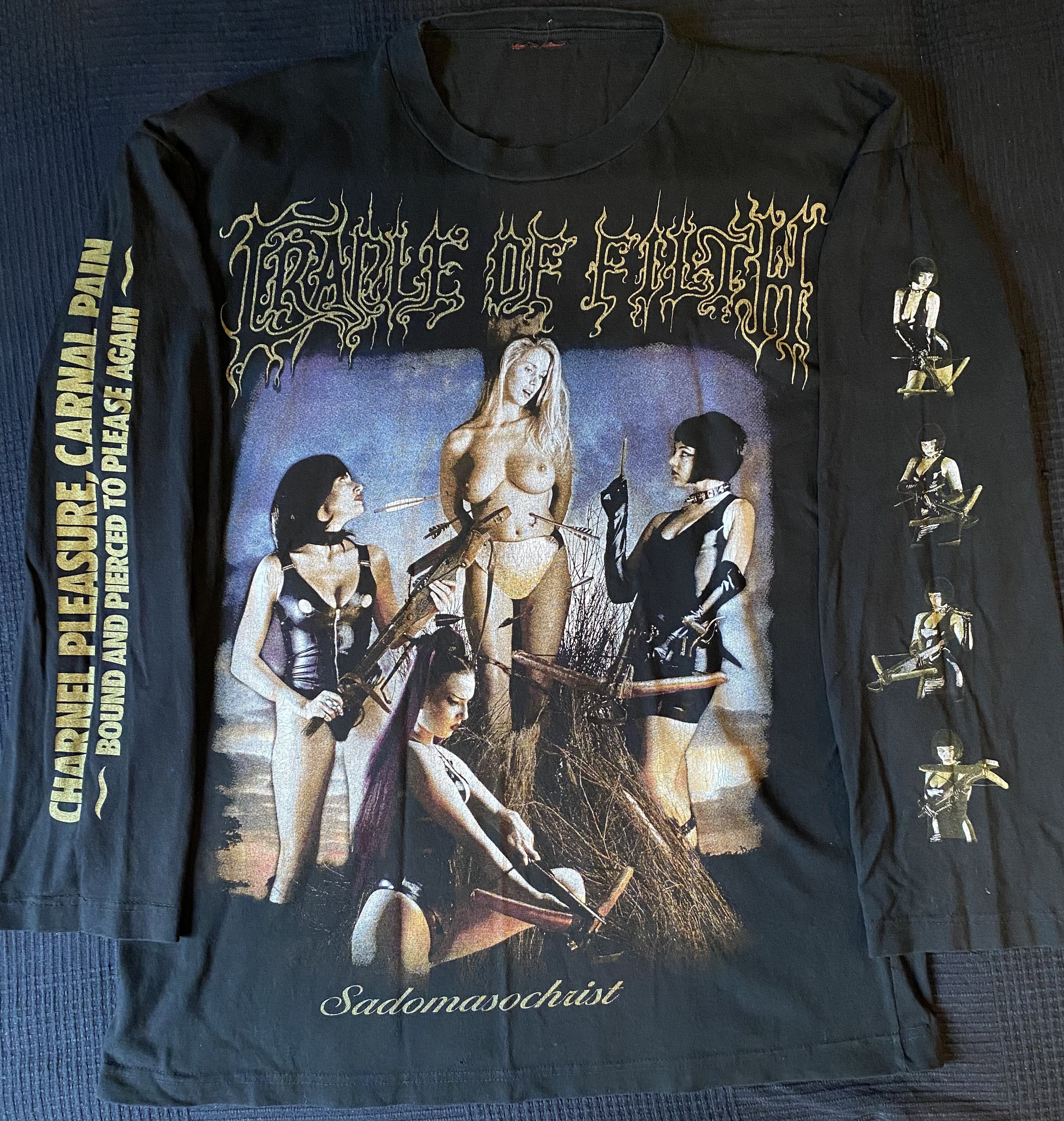 Band Tees × Vintage REAL 1998 Cradle of Filth Sadomasochist Longsleeve L/XL Size US L / EU 52-54 / 3 - 1 Thumbnail