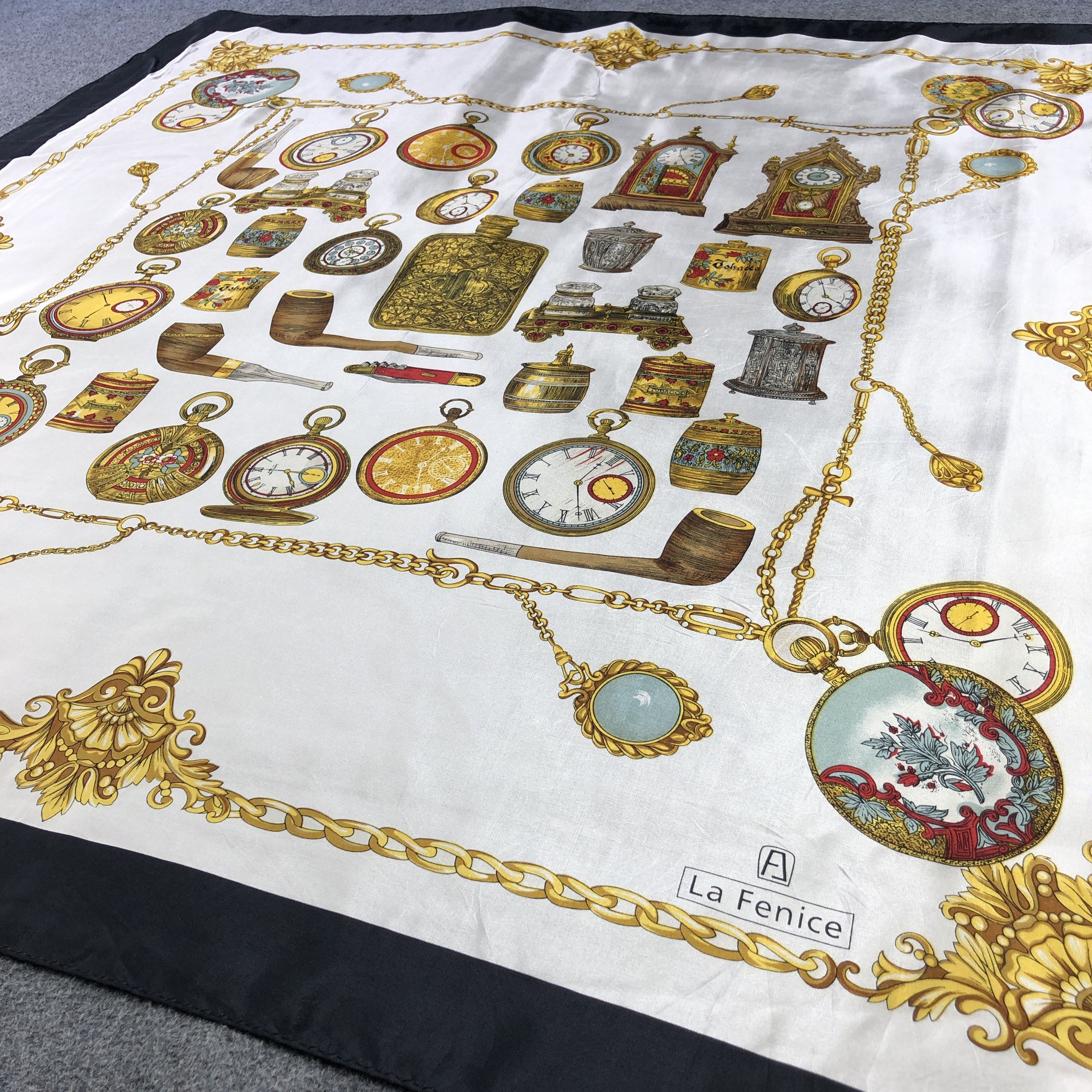 Vintage La Fenice Luxury Silk Scarf M1085 Size ONE SIZE - 3 Thumbnail