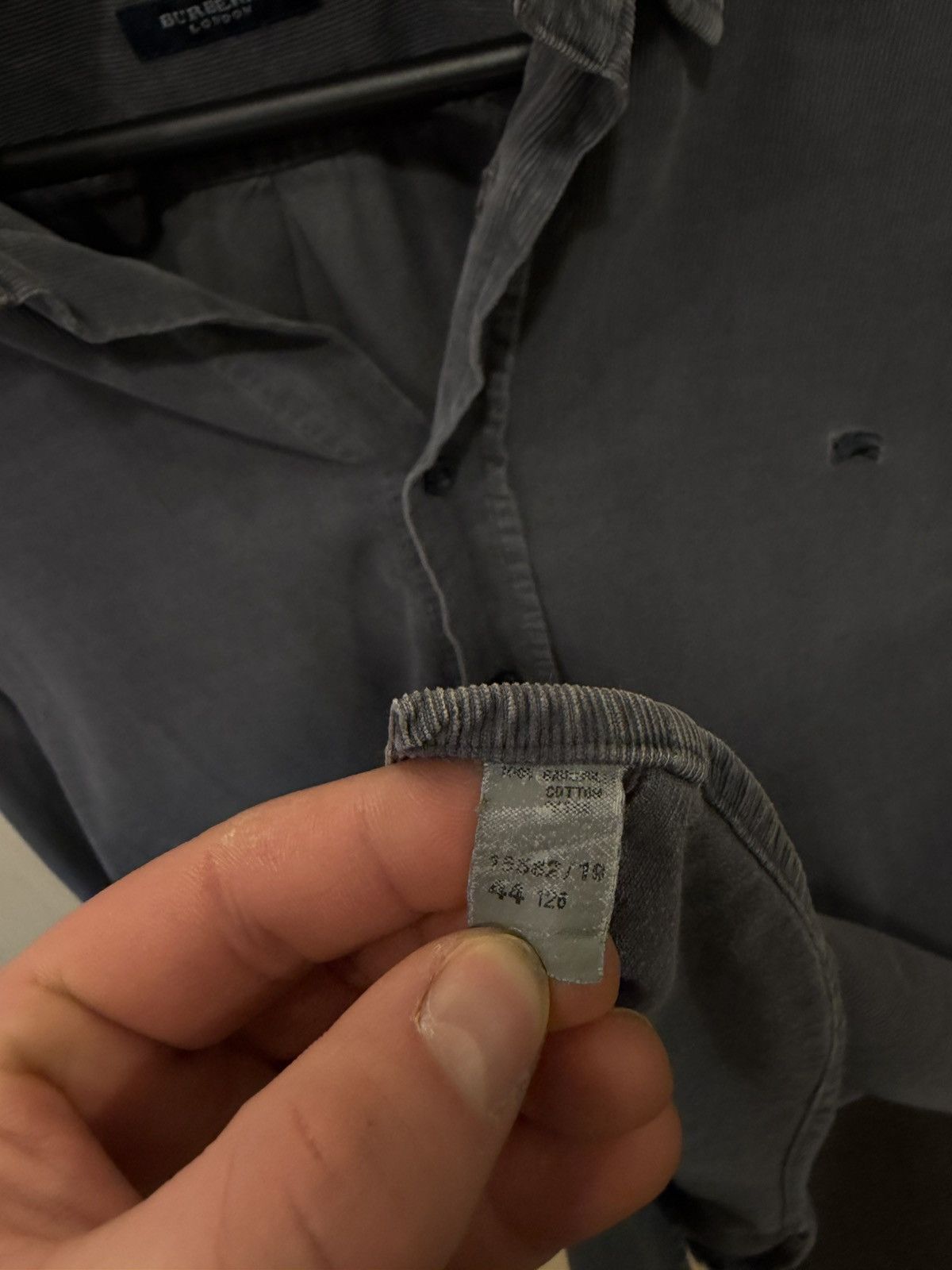 Burberry Burberry London Dark Grey Shirt Nova Check Collar Size L Size US L / EU 52-54 / 3 - 5 Thumbnail