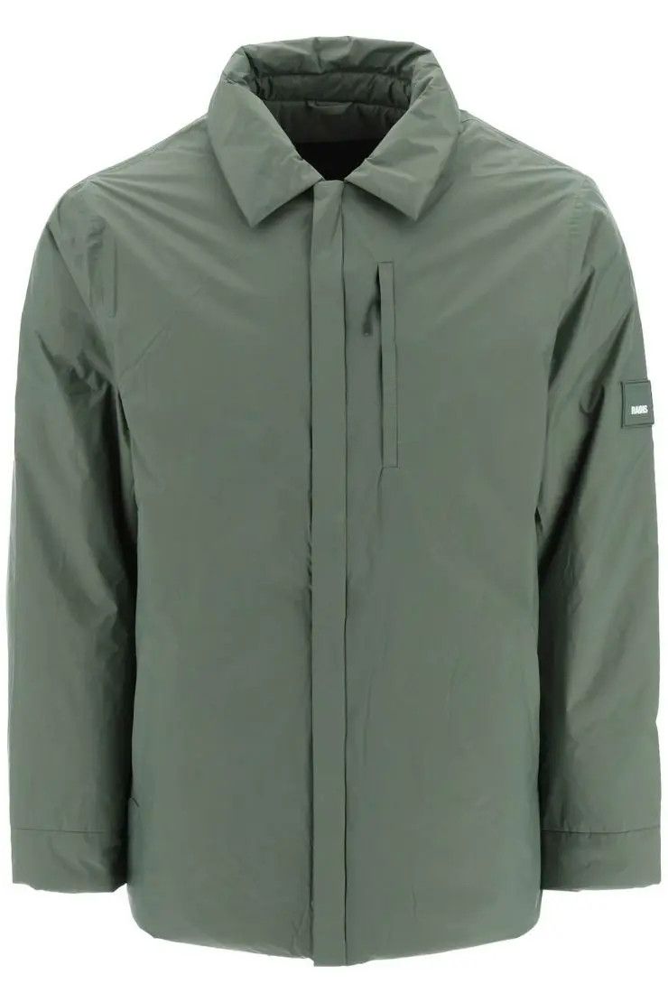 image of Rains O1S22I1N0324 Overshirt Jacket In Green, Men's (Size XL)