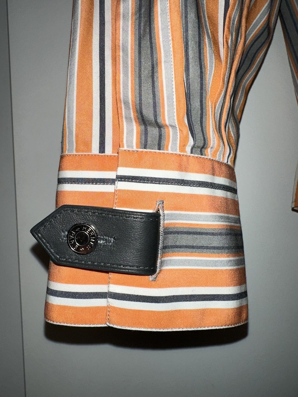 Hermes Men’s HERMES Striped Men's Shirt Cotton Shirt Collar 43/17 Size US L / EU 52-54 / 3 - 2 Thumbnail