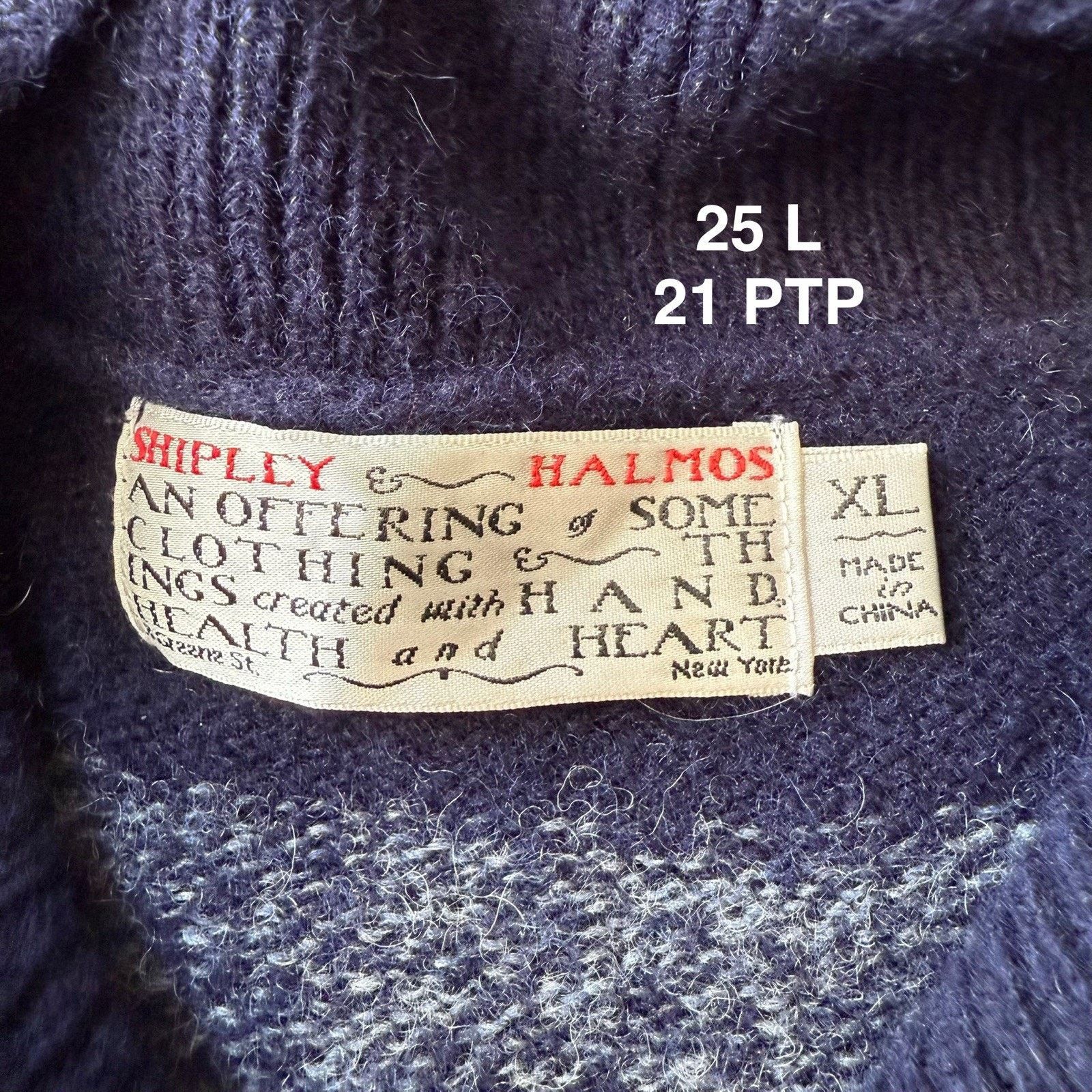 Shipley & Halmos Shipley & Halmos Sweater XL Blue Striped Wool Pullover Shawl Size US XL / EU 56 / 4 - 7 Thumbnail