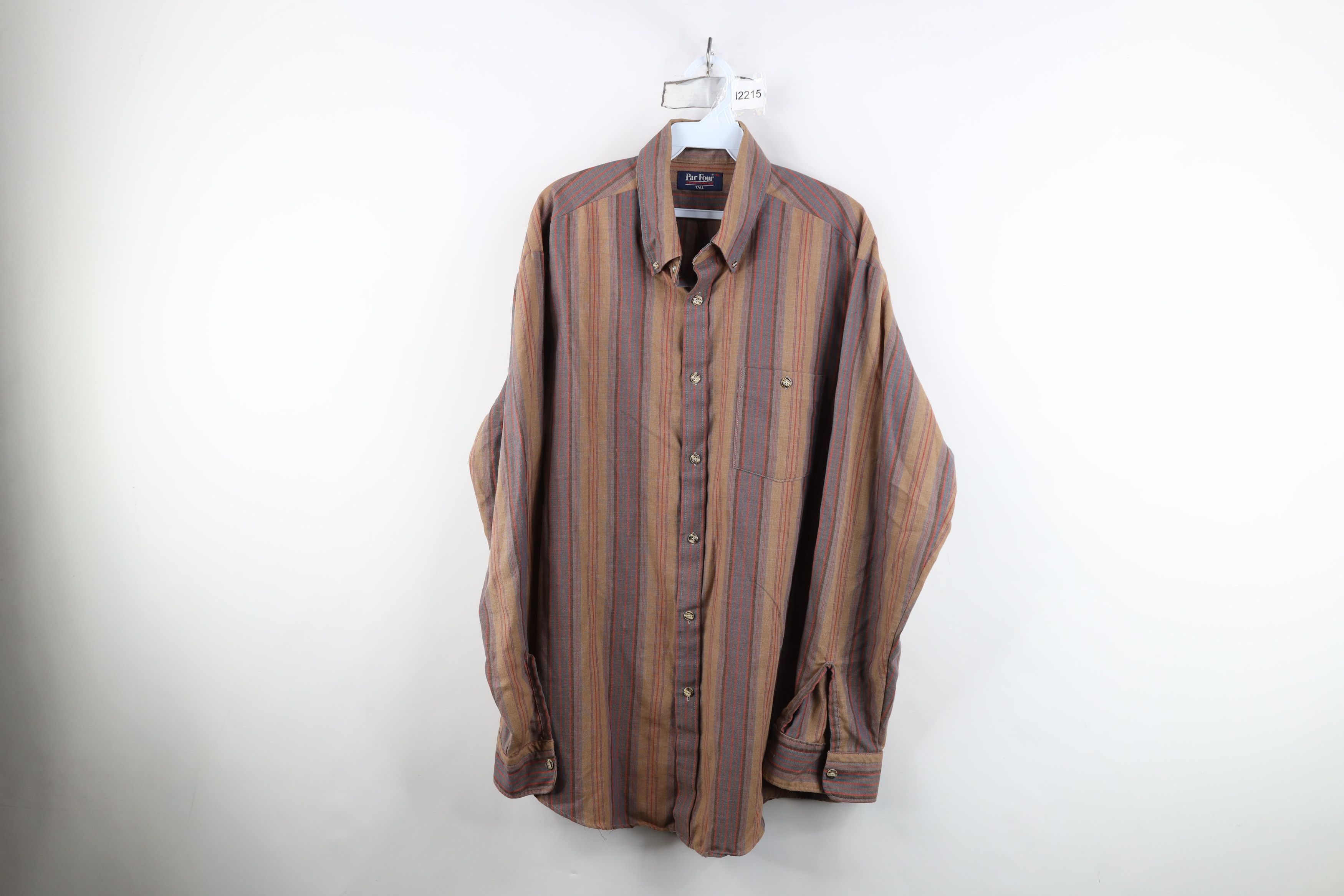 Vintage Vintage 90s Streetwear Striped Flannel Button Down Shirt Size US XL / EU 56 / 4 - 1 Thumbnail
