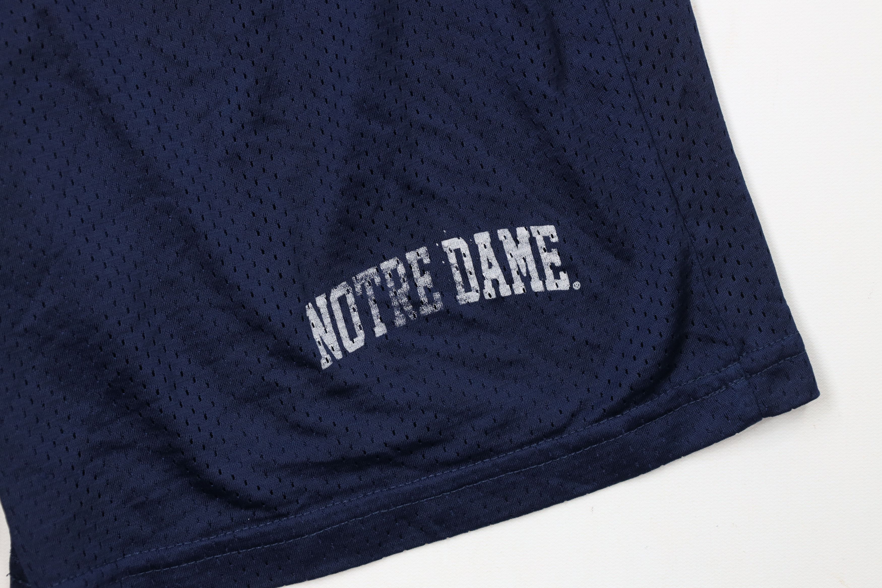 Vintage Vintage 90s Spell Out Notre Dame University Mesh Shorts Blue Size US 32 / EU 48 - 5 Thumbnail