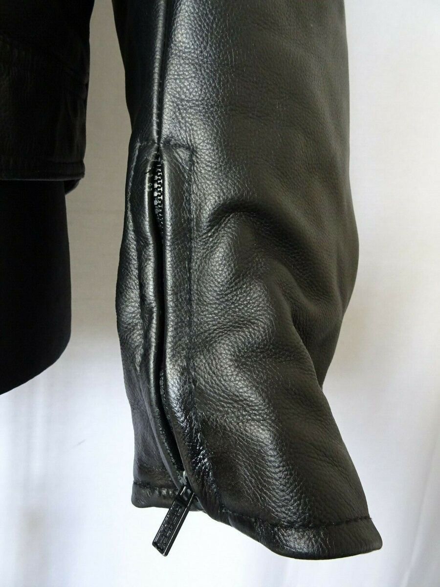 Other Mens Biker Jacket Handmade Black Leather Racing Jacket Size US S / EU 44-46 / 1 - 6 Thumbnail