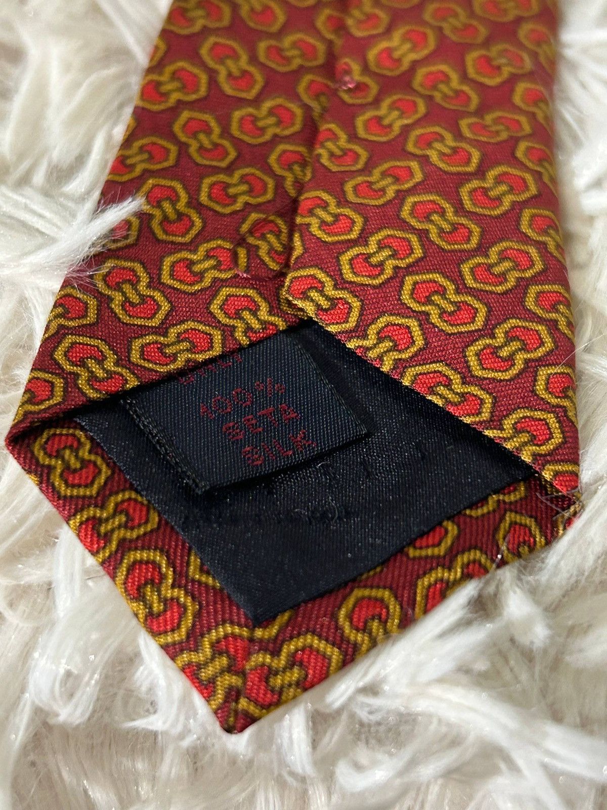 Etro ETRO Milano Men's 100% Silk Vintage Burgundy Gold Tie Size ONE SIZE - 8 Thumbnail