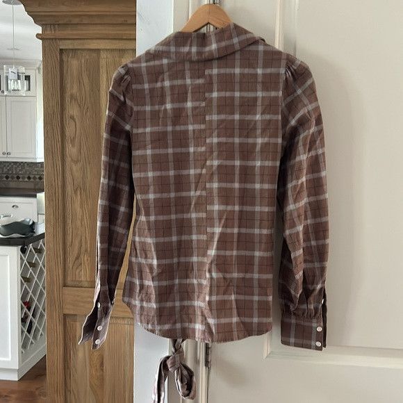 Marissa Webb NWT INTERMIX X MARISSA WEBB wrap plaid top XS Size XS / US 0-2 / IT 36-38 - 6 Thumbnail