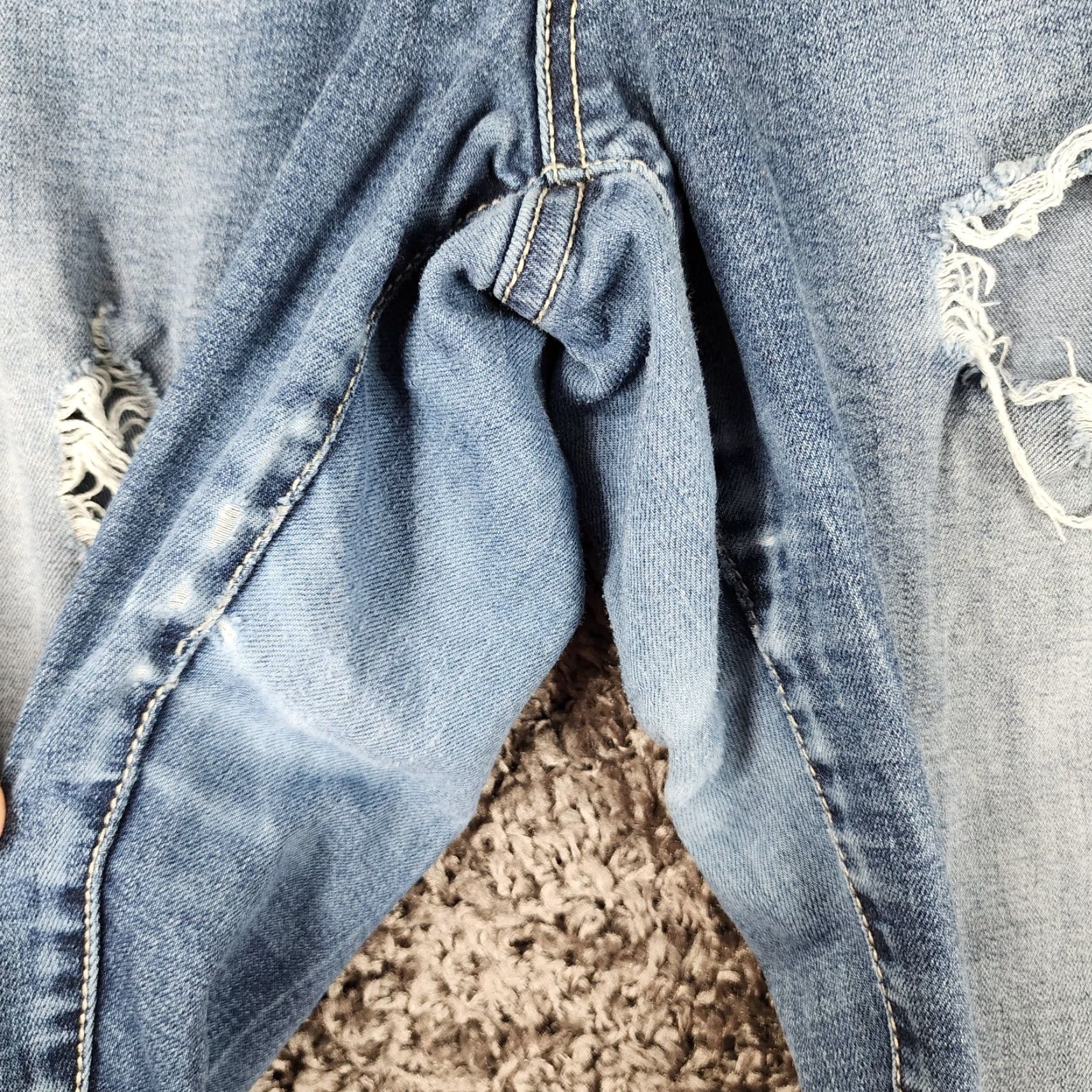 Vintage Maurices Womens Blue Distressed Ripped Stretch Jean Jeggings Large Womens Size 36" / US 14 / IT 50 - 5 Thumbnail