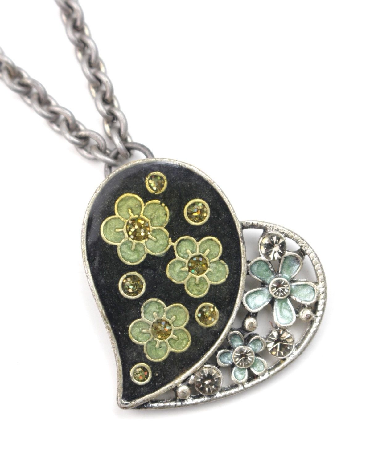 Hysteric Glamour 2000S UNICON FLORAL HEART ENAMEL & RHINESTONE NECKLACE Size ONE SIZE - 3 Thumbnail