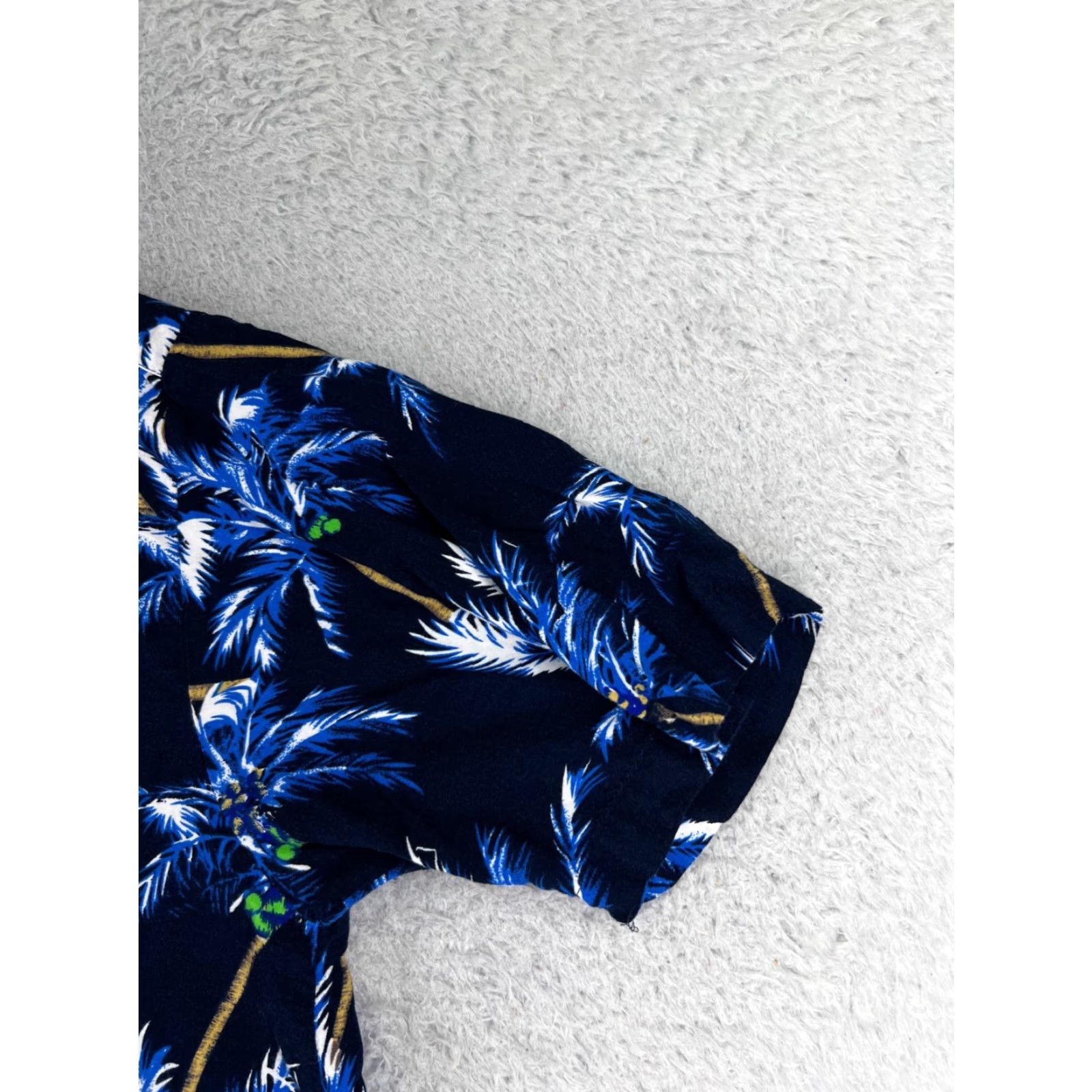 Vintage Puritan Shirt Mens XL Blue Palm Print Hawaiian Vacation Beach Button Up Shirt Size US XL / EU 56 / 4 - 2 Thumbnail