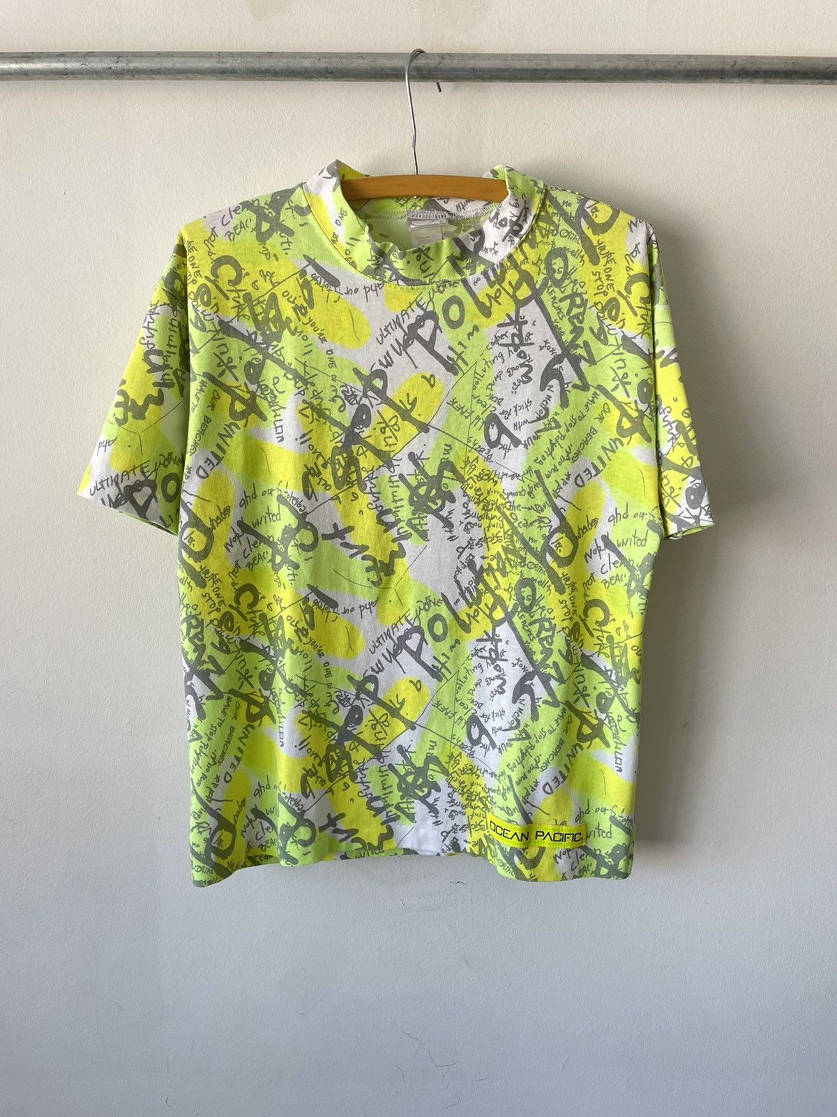 Ocean Pacific × Vintage Vintage 80s Surf Ocean Pacific Neon t Size US S / EU 44-46 / 1 - 1 Thumbnail
