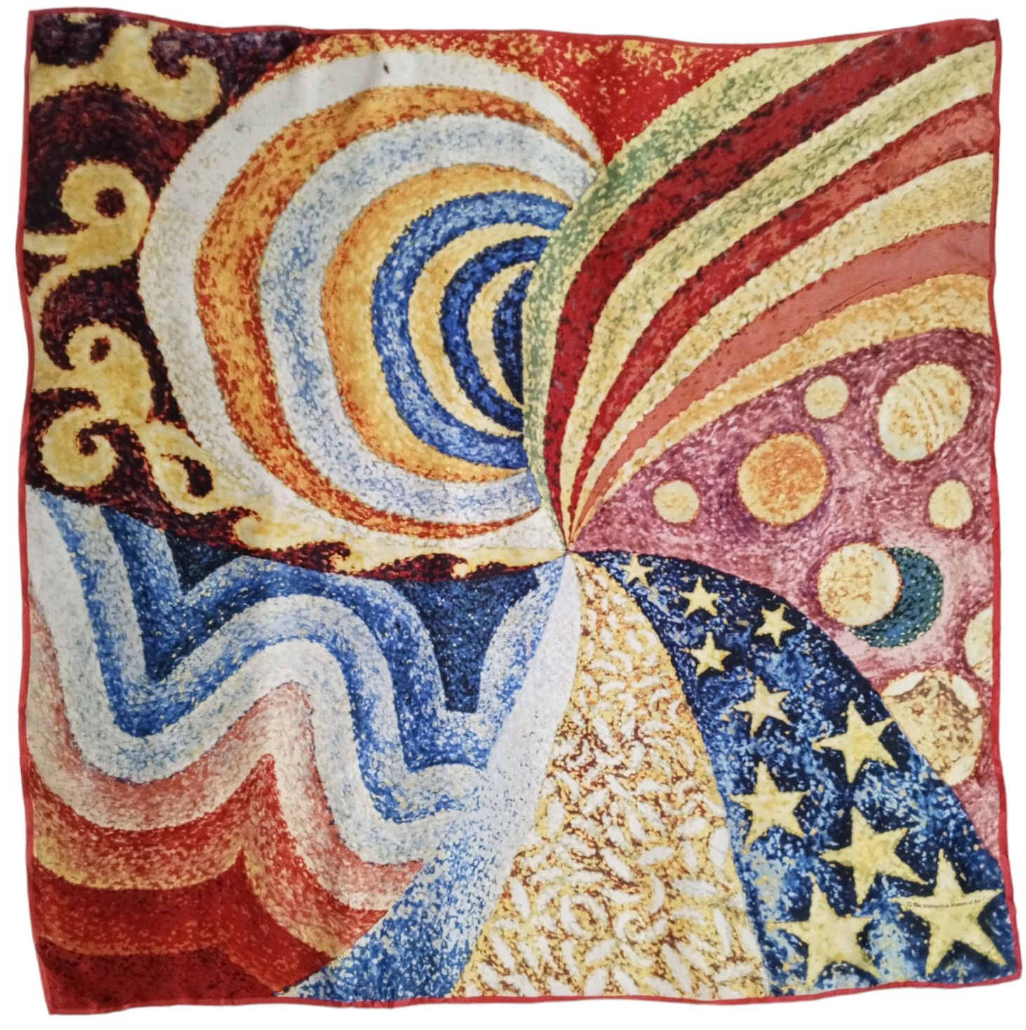 Vintage METROPOLITAN MUSEUM Souvenir Abstract Large Silk Scarf 34x34 Size ONE SIZE - 1 Thumbnail
