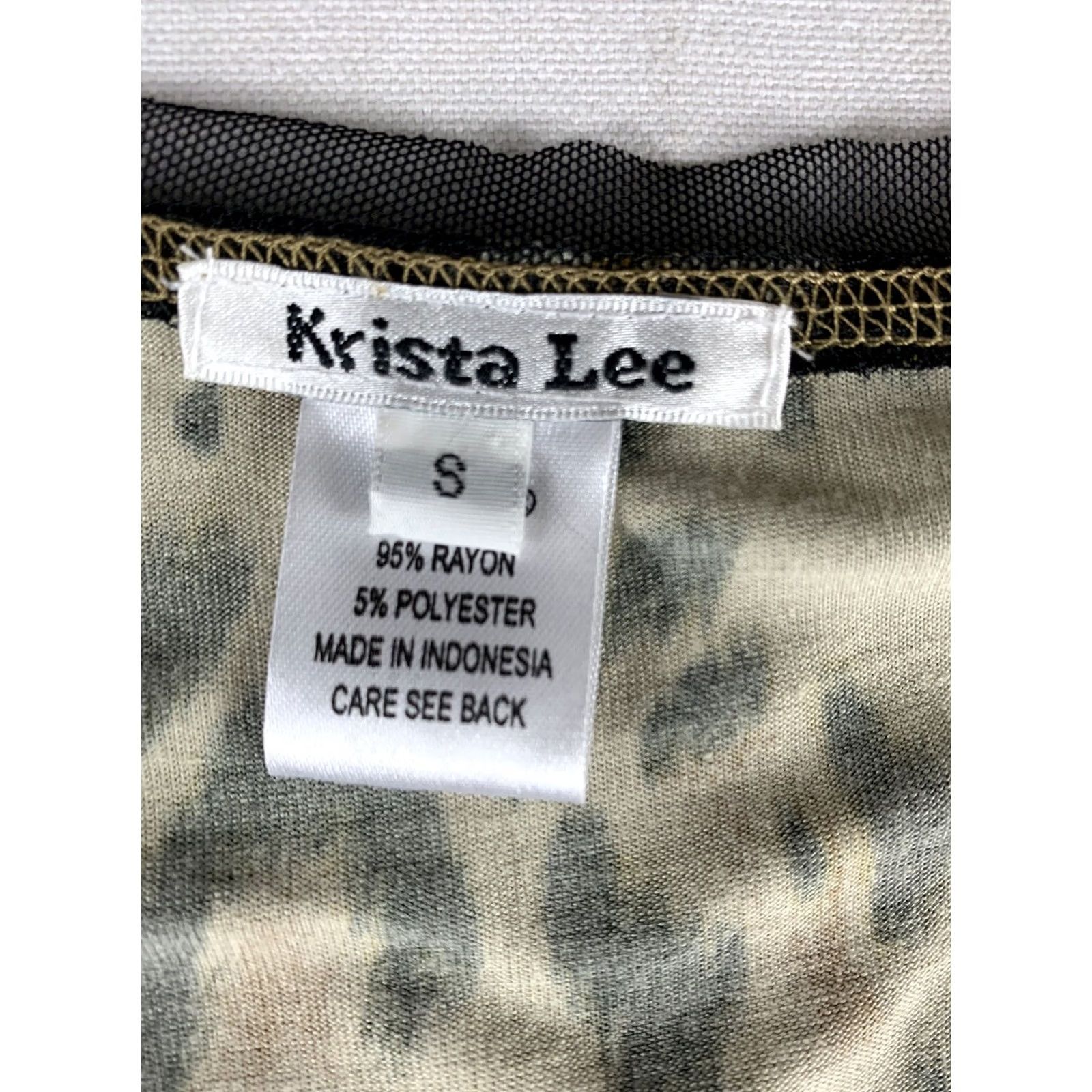 Lee KRISTA LEE DRESS WOMENS SMALL LEOPARD PRINT BLACK BEIGE LONGSLEEVE RINESTONES - Business Casual Size S / US 4 / IT 40 - 3 Thumbnail