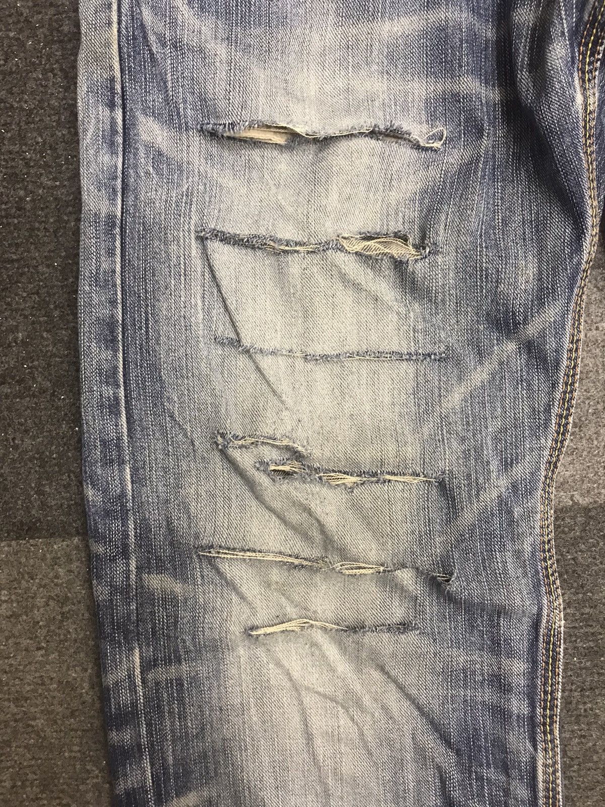 Edwin 💥DOUBLE WAIST💥EDWIN XV Double Waist Heavy Distressed Jeans Size US 33 - 7 Thumbnail