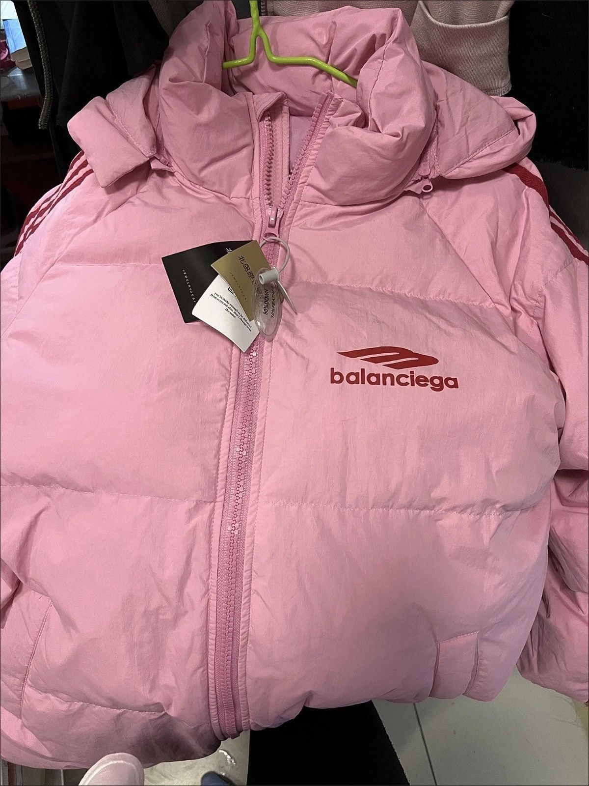 Other Long White-Duck Down Coat with Triple Stripes – Oversized Size XXL / US 16-18 / IT 52-54 - 1 Thumbnail