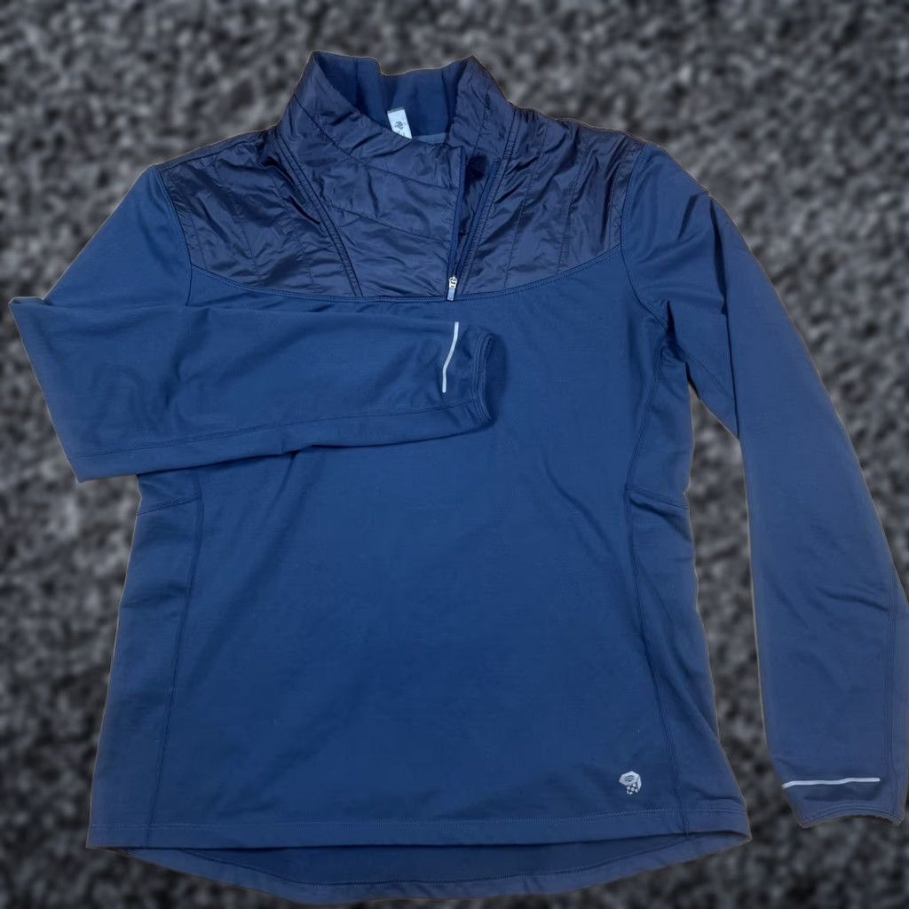 Mountain Hardwear Mountain Hardwear 1/4 Zip 32 Degree Pullover Sweater Womens Large Navy Blue Run Hiking Activewear Ladies L Blue Size L / US 10 / IT 46 - 1 Thumbnail