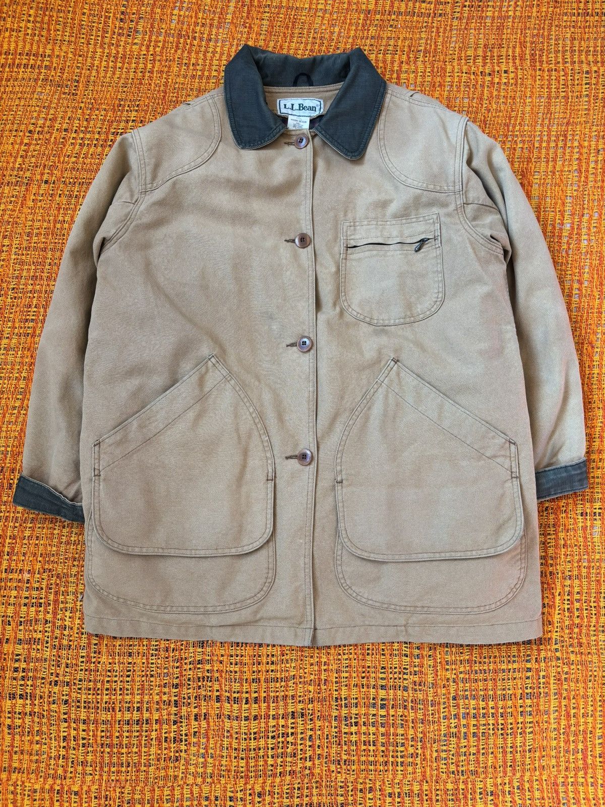 L.L. Bean 90s LLBean tan chore jacket Size L / US 10 / IT 46 - 1 Thumbnail