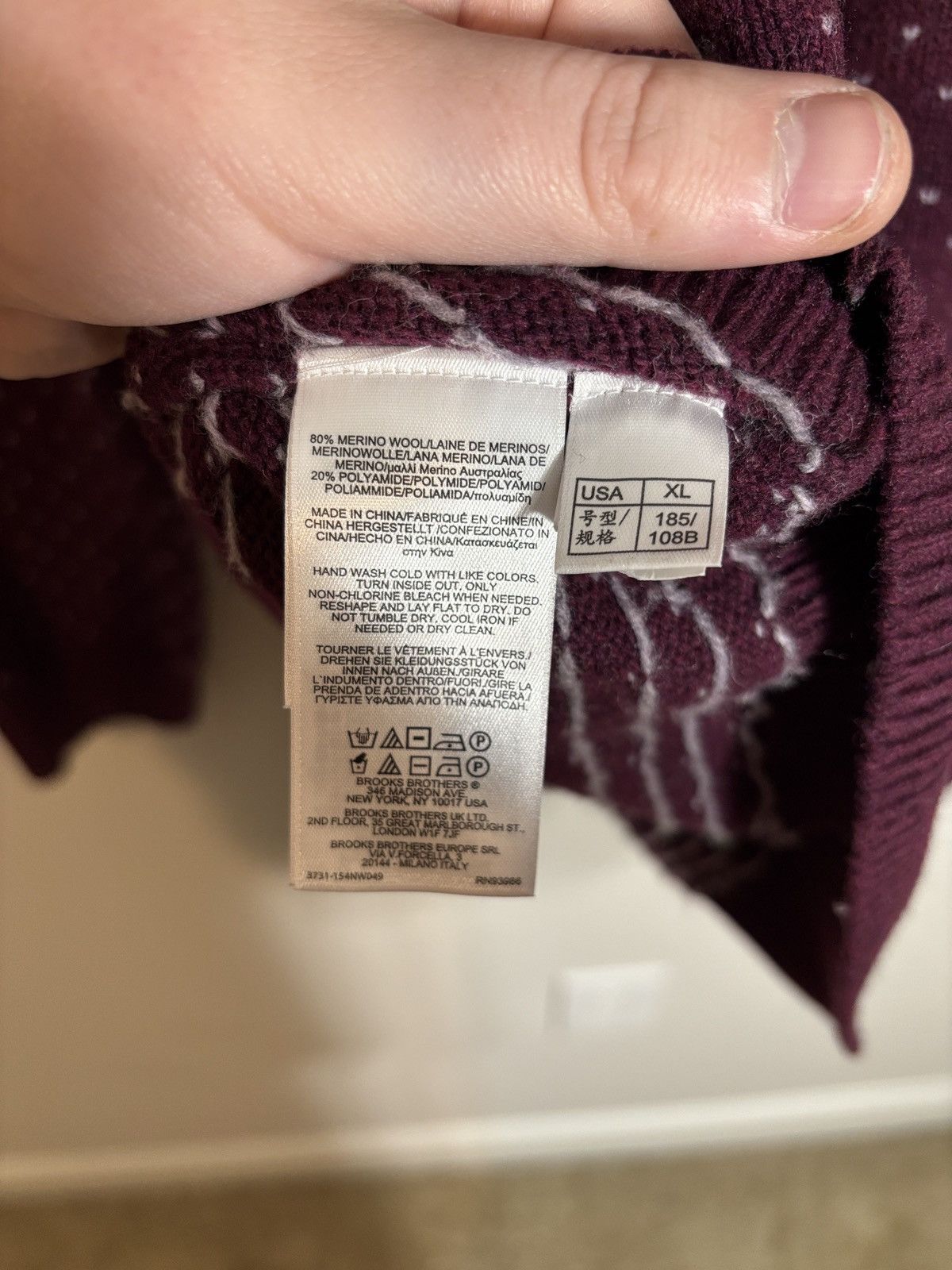 Brooks Brothers Brooks Brothers Italian Yarn Merino Birdseye Sweater XL Size US XL / EU 56 / 4 - 4 Thumbnail