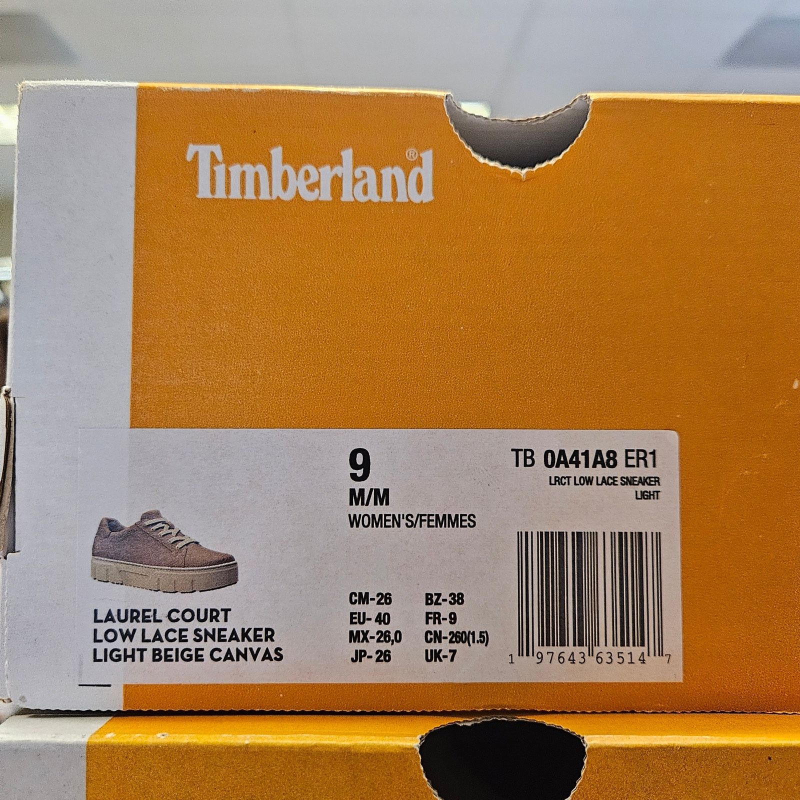 Timberland TIMBERLAND WOMEN'S 9 LAUREL COURT LOW LACE SNEAKER LT BEIGE Size US 9 / IT 39 - 9 Thumbnail